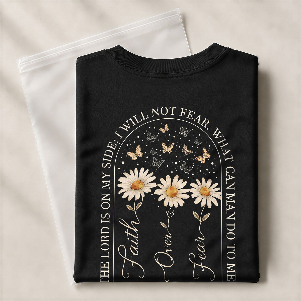 Faith Over Fear Shirt Christian Women Daisy Butterfly Shirt Psalm 118 Bible Verse Floral Tee - Rust Field Wear