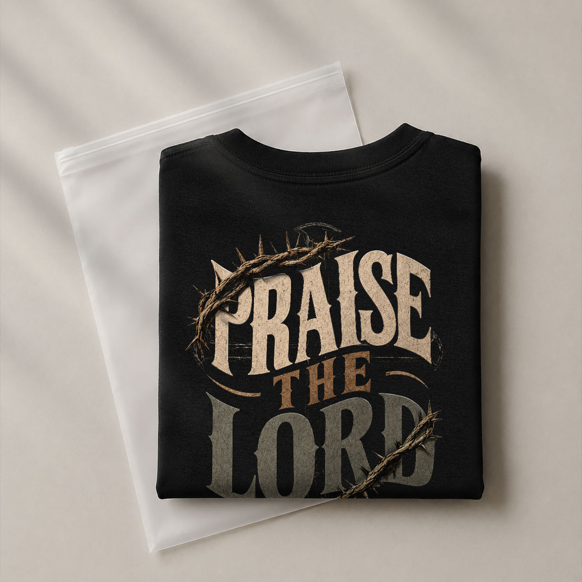 Praise The Lord Shirt Crown Of Thorns Christian Bible Verse Psalm 150 6 Faith Graphic Tee - Rust Field Wear