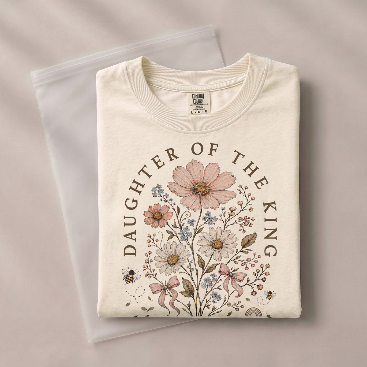 Daughter Of The King Shirt Wildflower Christian 2 Corinthians 6 18 Faith Graphic Tee - Rust Field Wear