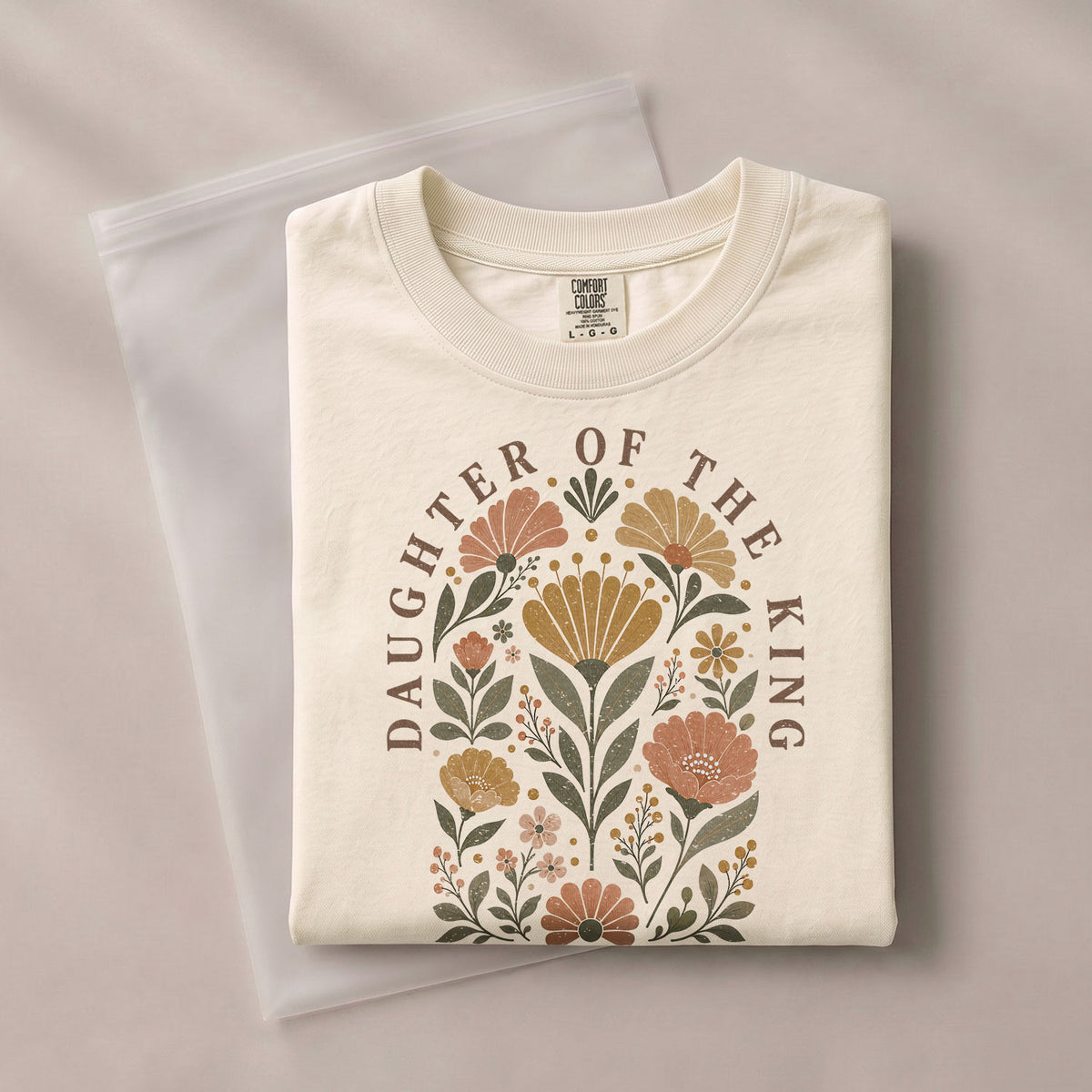 Daughter Of The King Shirt Floral Christian 2 Corinthians 6 18 Faith Graphic Tee - Rust Field Wear