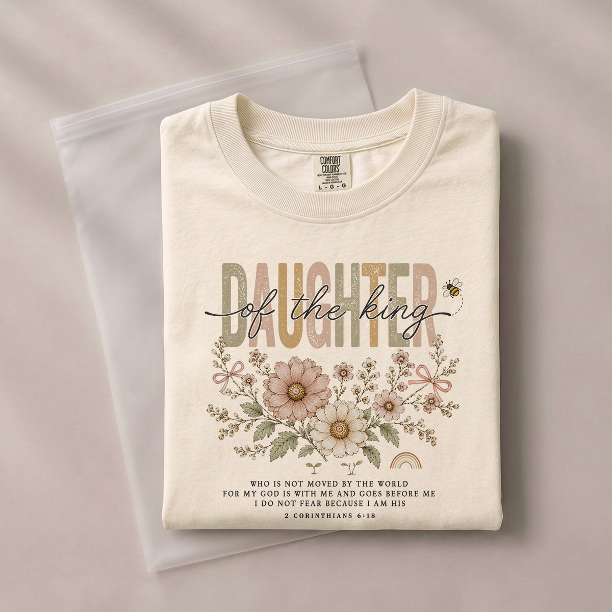 Daughter Of The King Shirt Daisy Bee Christian 2 Corinthians 6 18 Faith Graphic Tee - Rust Field Wear