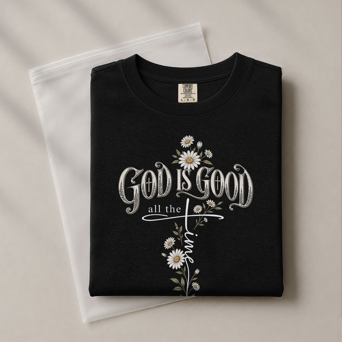 God Is Good Shirt Christian Floral Daisy Cross Bible Verse Women Faith Graphic T-Shirt - Rust Field Wear
