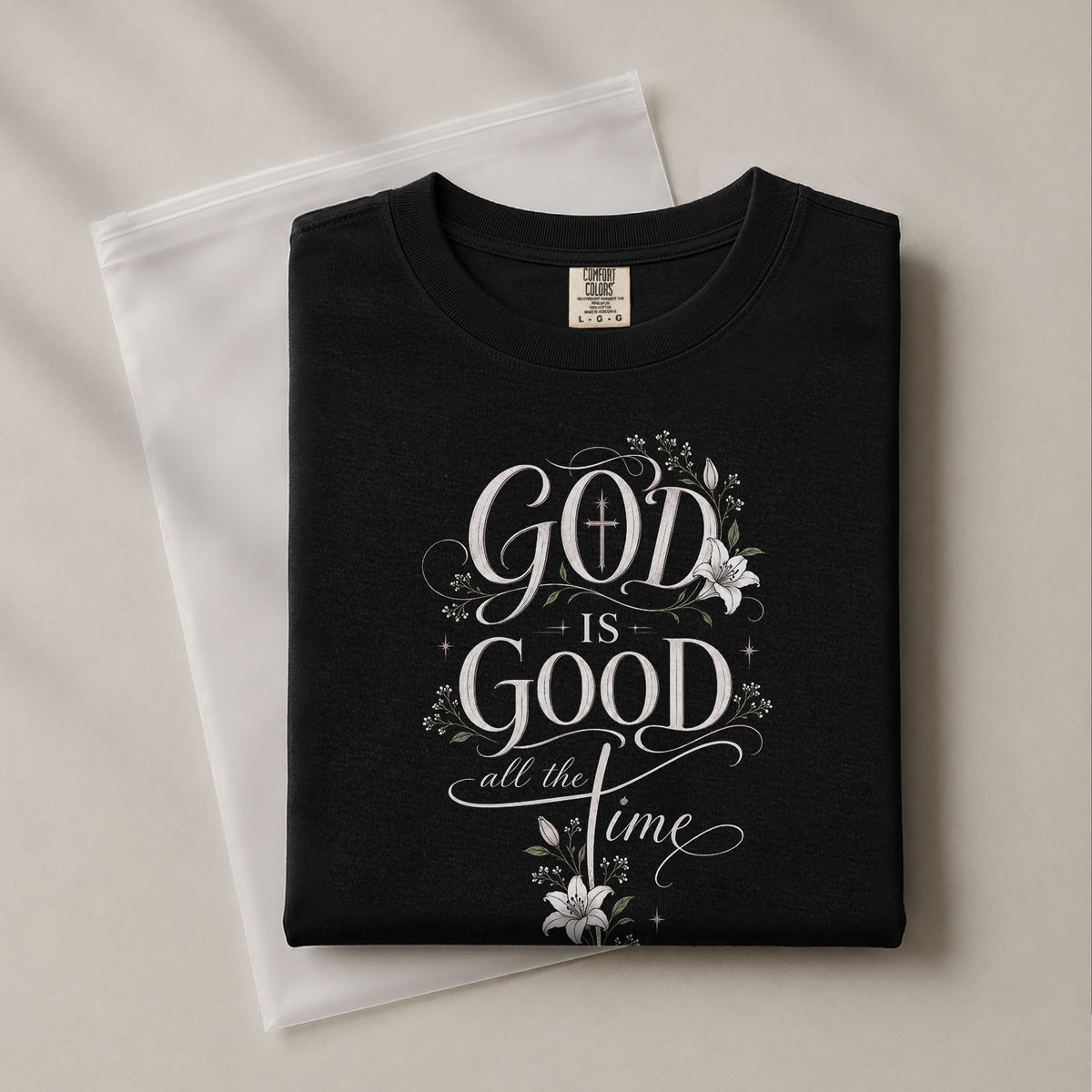 God Is Good Shirt Floral Lily Cross Christian Women Faith Quote Elegant Graphic Tee - Rust Field Wear
