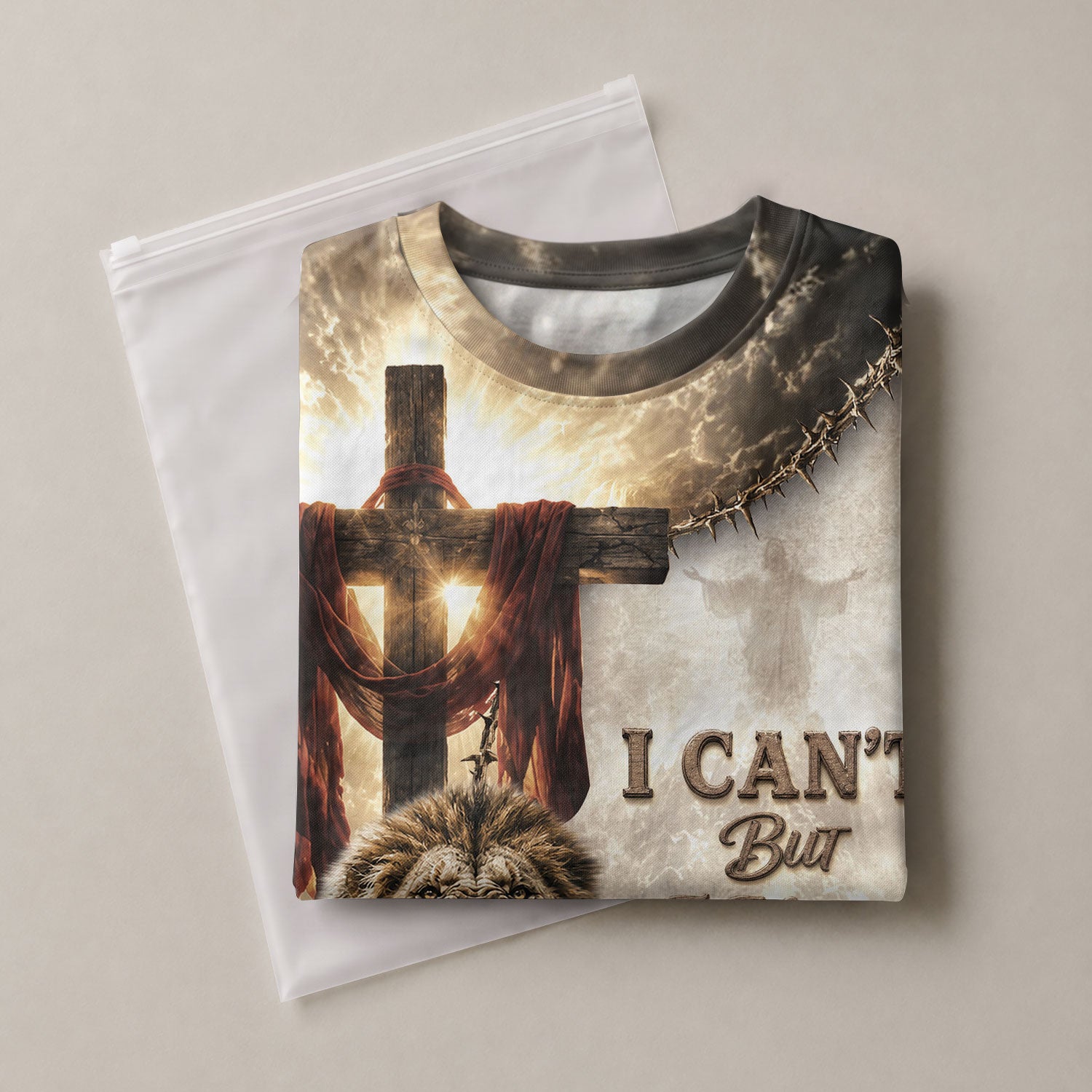 Christian Lion Cross Wings 3D Men Shirt I Can't But I Know A Guy Jesus Faith Print Tee