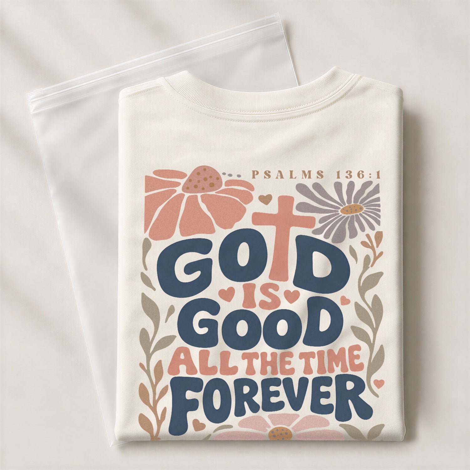 God Is Good Shirt Women Floral Christian T-Shirt Faith Psalms Bible Verse Tee Comfort - Rust Field Wear