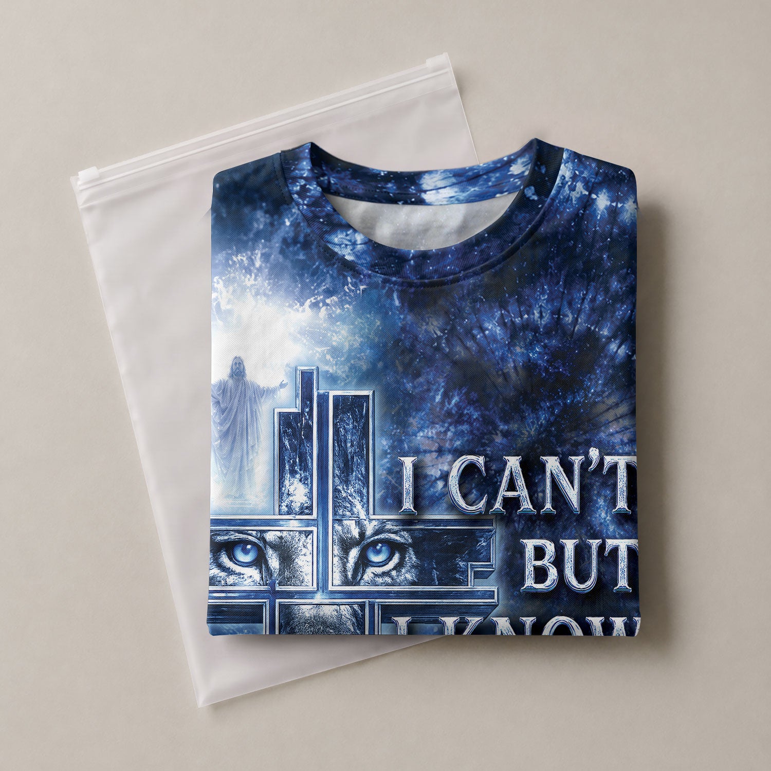 Christian Shirts for Men - I Can't But I Know A Guy Lion Cross Christian Jesus Graphic, Christian Tee Shirts - Rust Field Wear