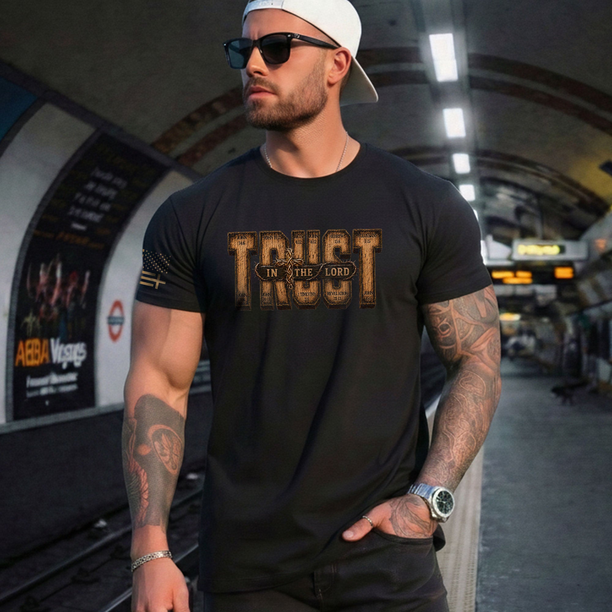 Trust In The Lord Shirt Mens Christian Bible Verse T-Shirt Scripture Graphic Tee - Rust Field Wear