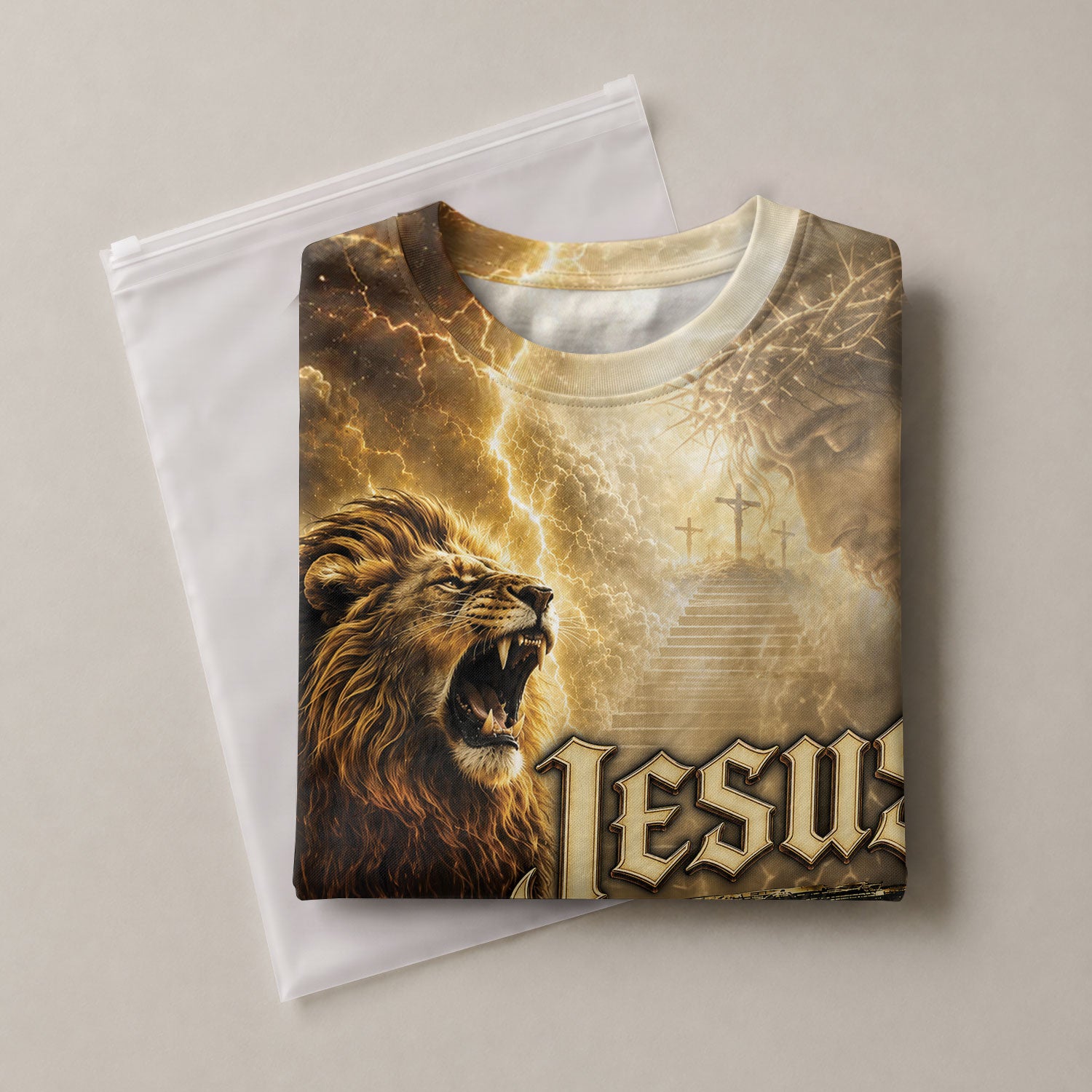 Jesus The Way Truth Life Shirt Christian Roaring Lion Cross 3D All Over Print Graphic Men