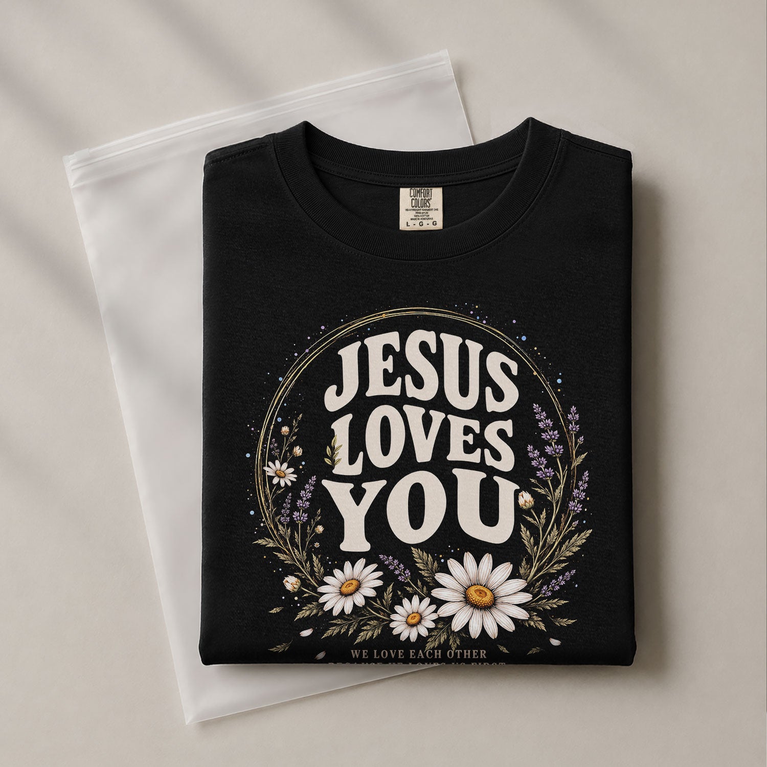 Jesus Loves You Shirt Christian Women Floral Faith T-Shirt 1 John 4:19 Daisy Tee - Rust Field Wear
