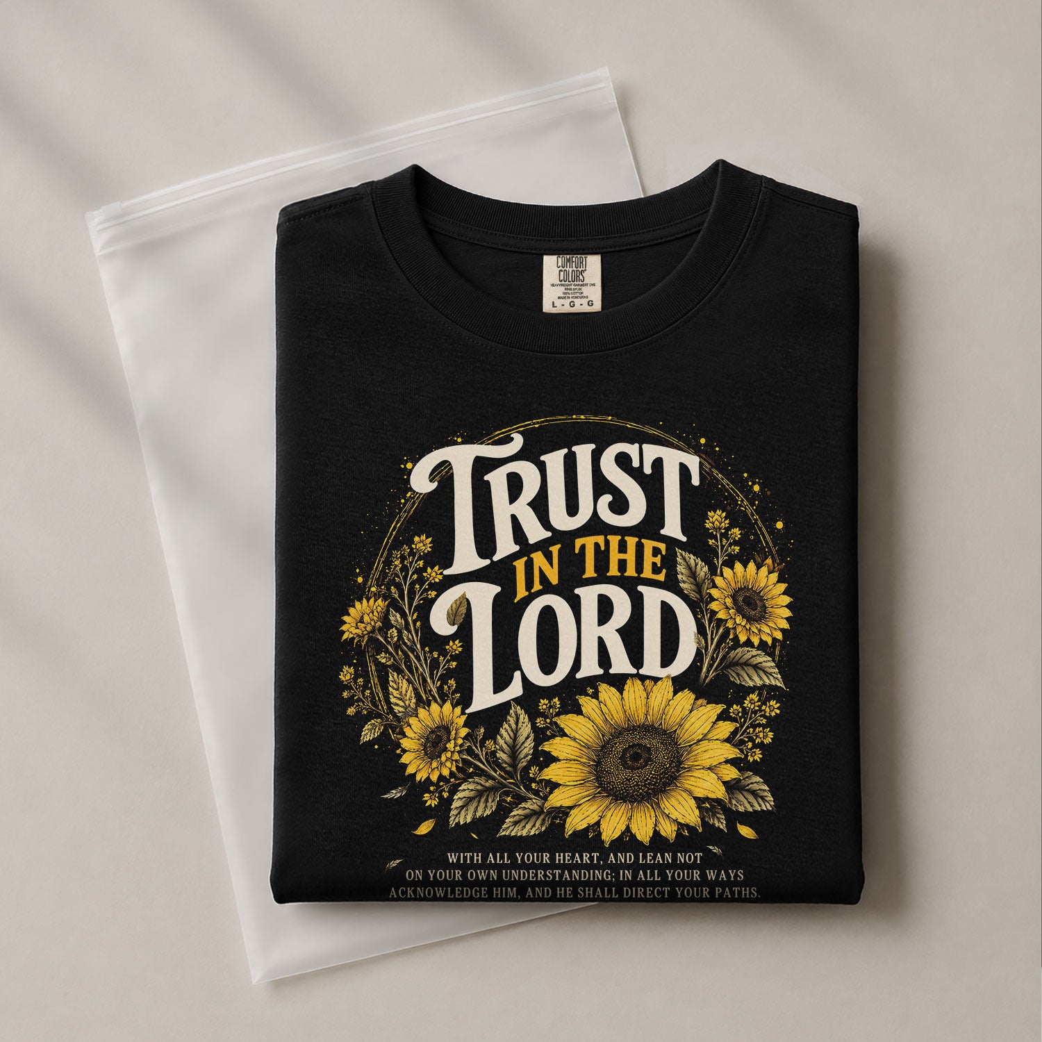 Trust In The Lord Christian Women Shirt Sunflower Faith Graphic Tee Bible Verse Aesthetic - Rust Field Wear
