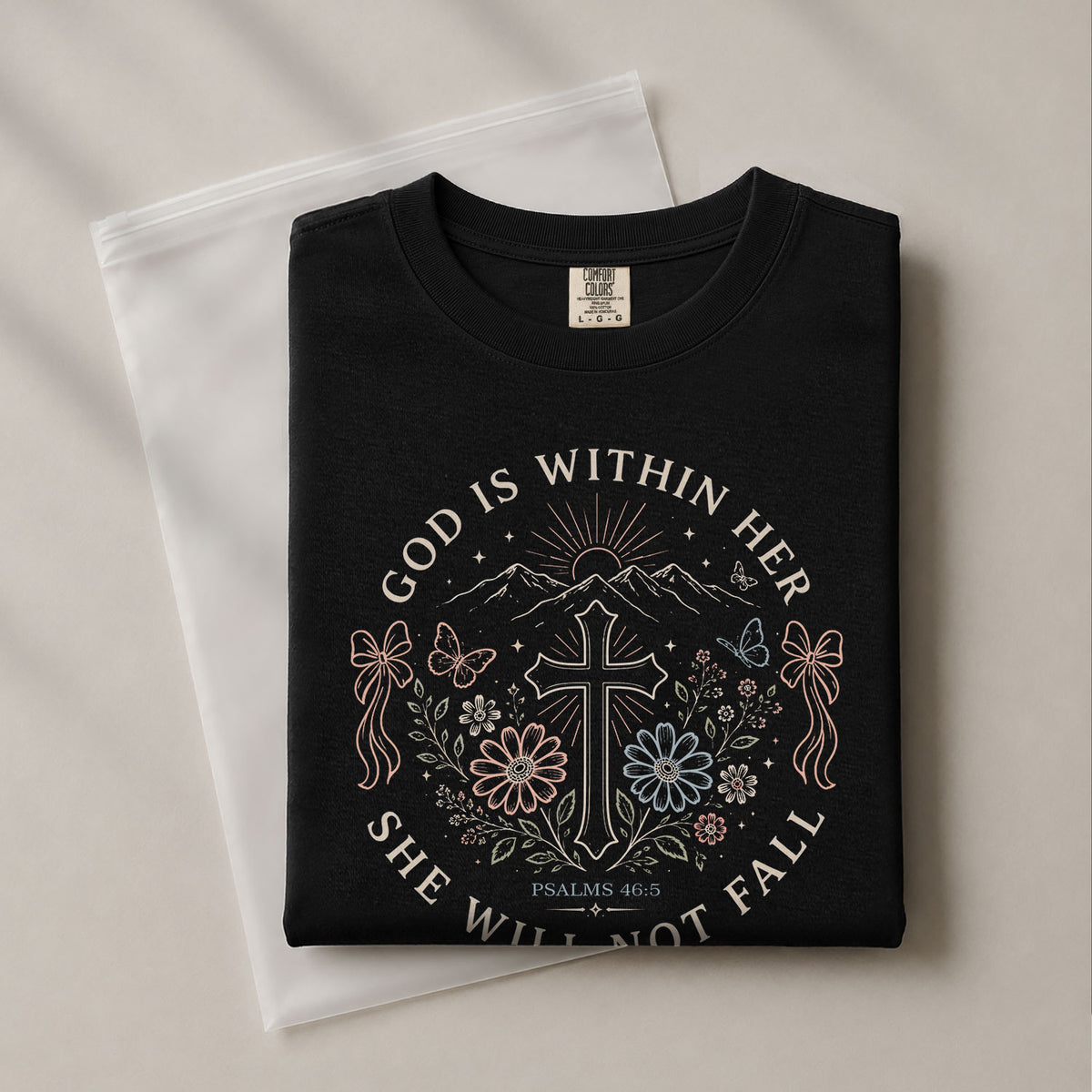 Inspirational Christian Cross Floral Aesthetic Women Graphic Tee Shirt Retro Cotton - Rust Field Wear