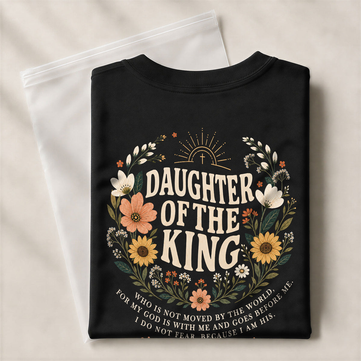 Pious Christian Daughter King Floral Aesthetic Women Graphic Tee Shirt Vintage Cotton - Rust Field Wear