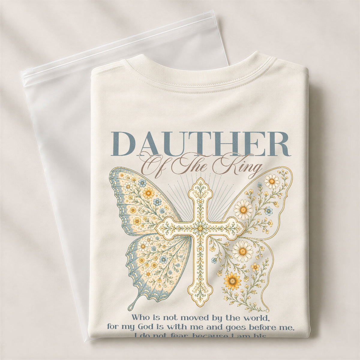 Graceful Christian Daughter King Butterfly Aesthetic Women Graphic Tee Shirt Vintage - Rust Field Wear