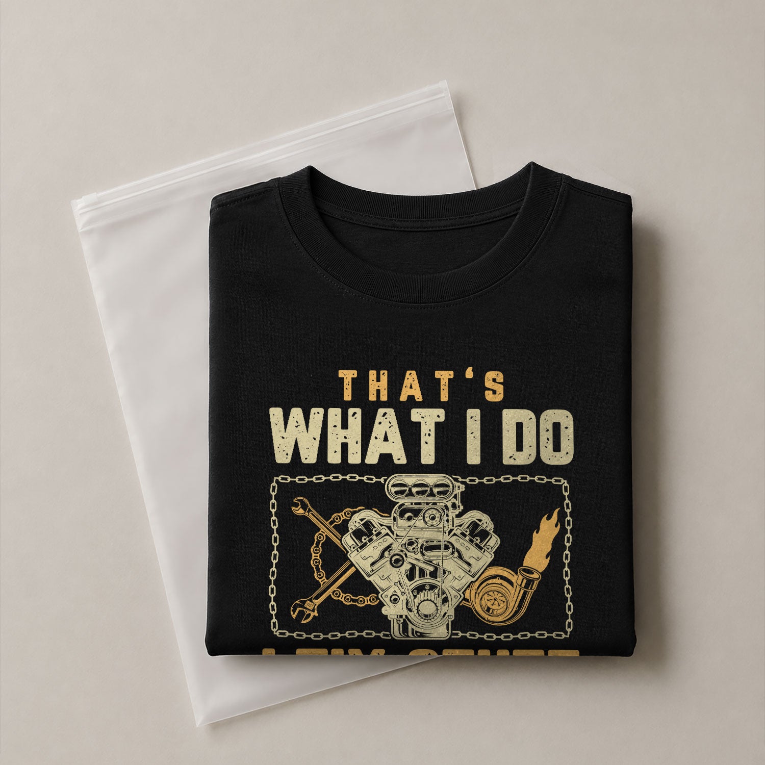 Turbo Mechanic Quote Men T-Shirt I Fix Stuff And I Know Things Graphic Engine Tee