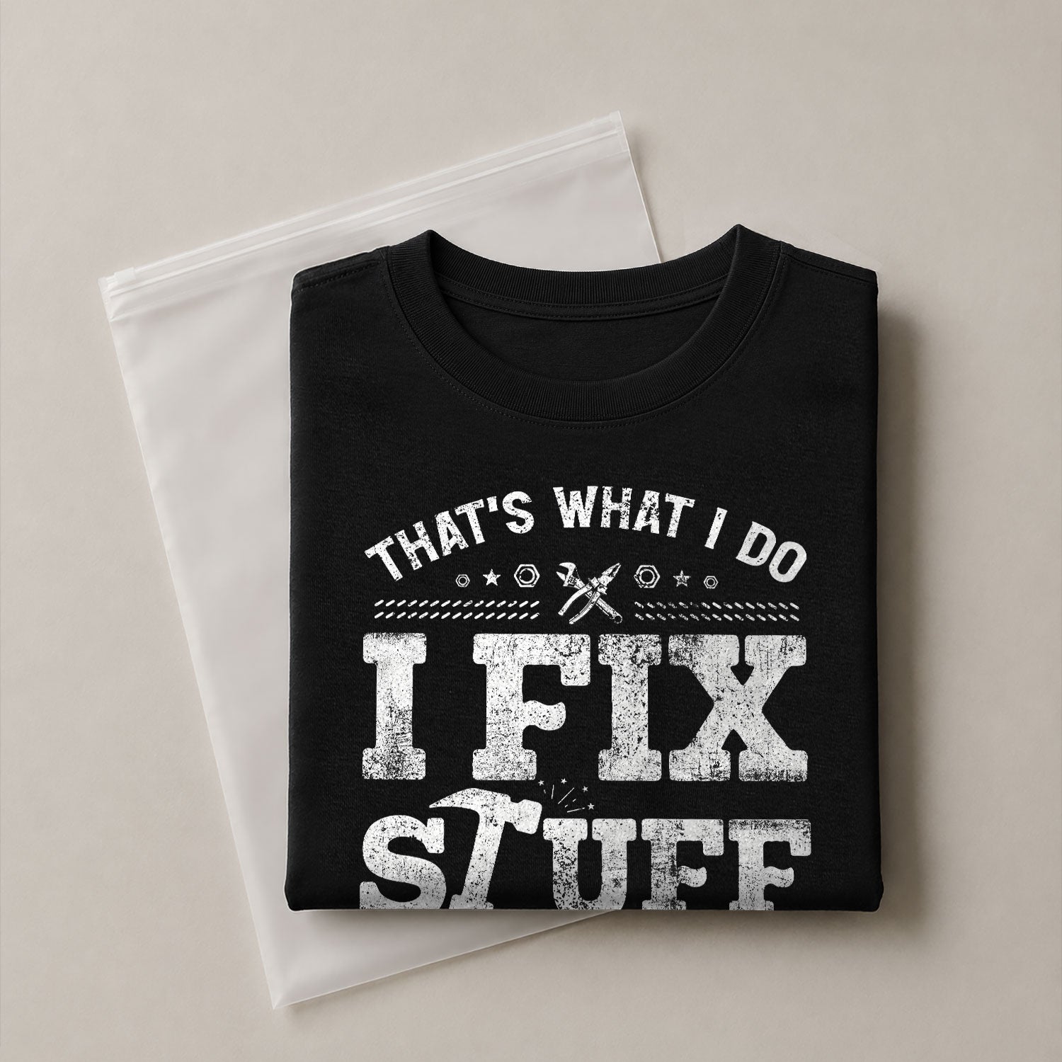 Men Graphic Carpenter Tool T-Shirt I Fix Stuff And I Know Things Distressed Quote Tee
