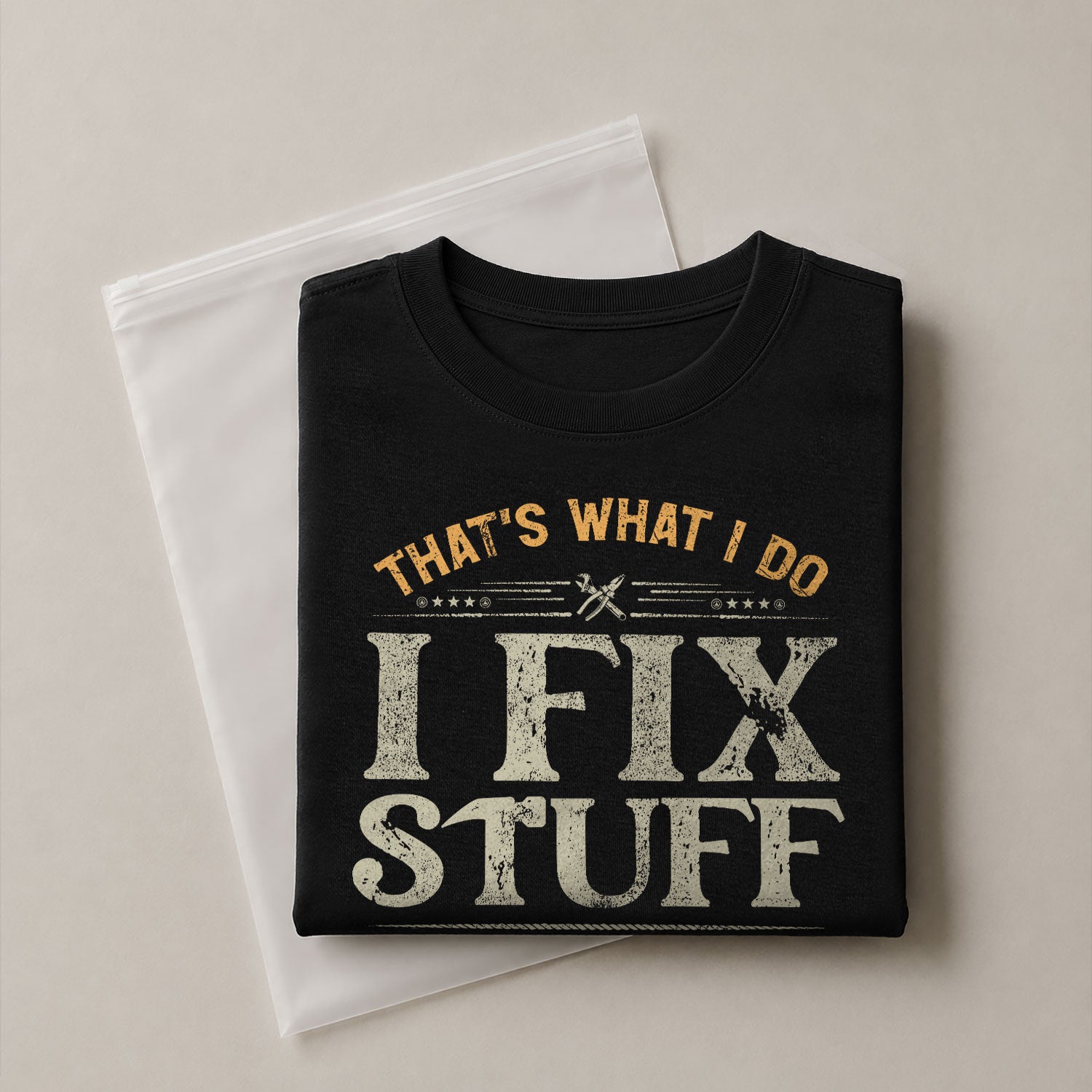 Vintage Men Graphic T-Shirt I Fix Stuff And I Know Things Distressed Quote Printed Tee