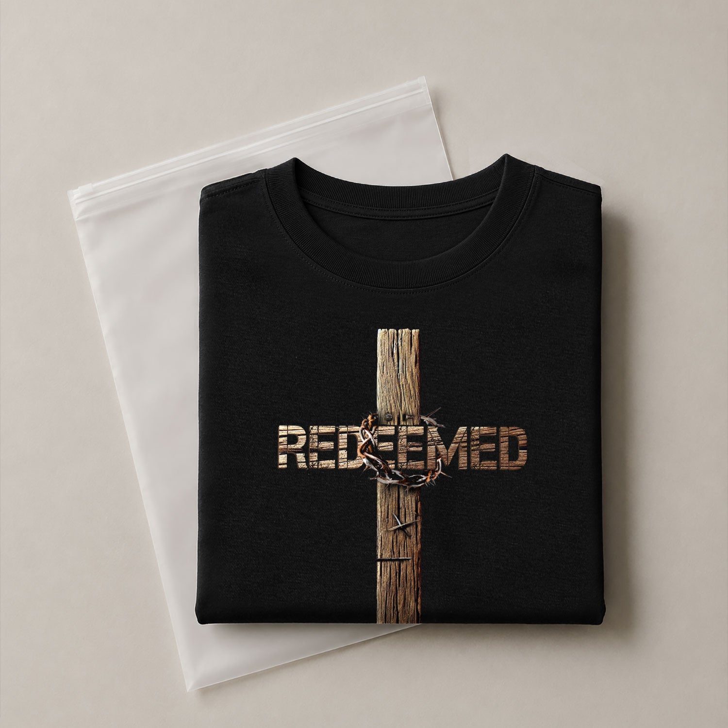Redeemed Wooden Cross Edition, Christian Shirts for Men - Christian Tee Shirts - Rust Field Wear