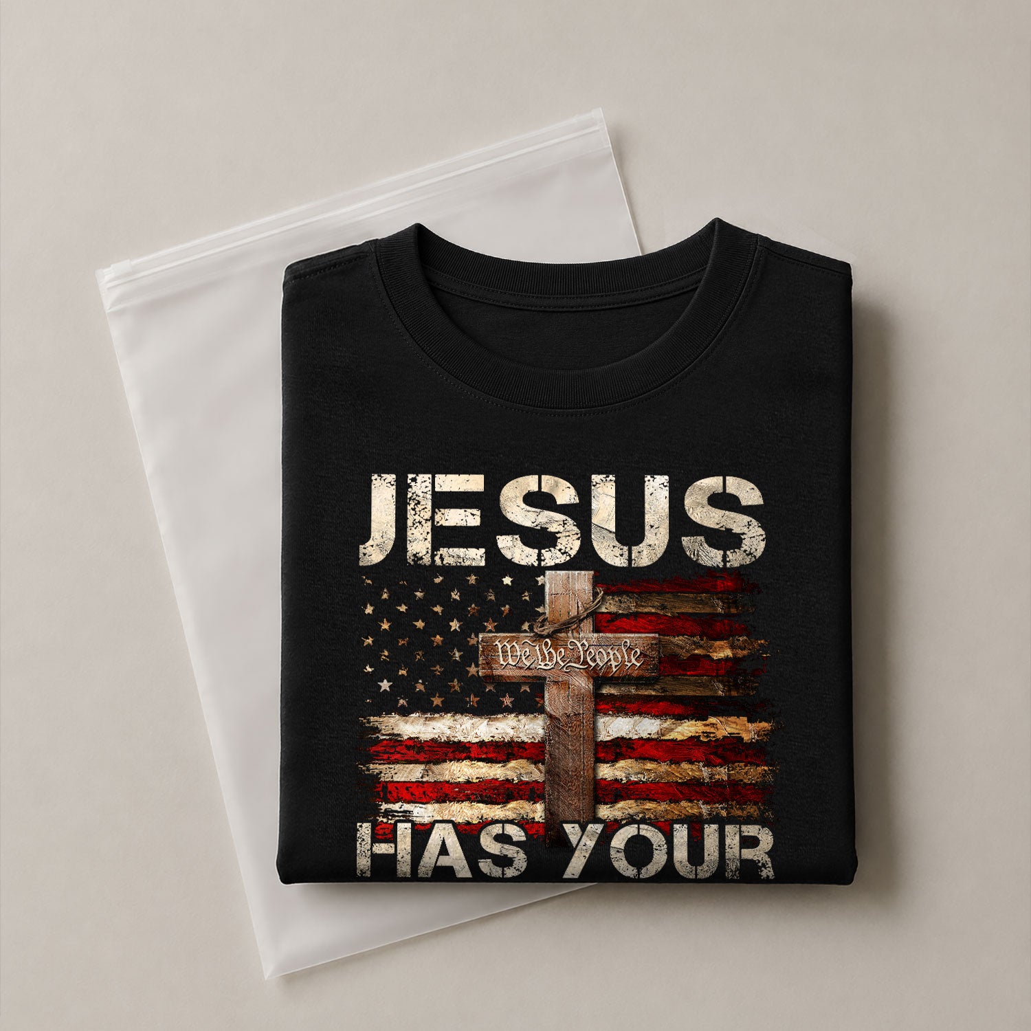 Patriotic T Shirts, Jesus Has Your Back Faith, Freedom and Divine Protection - Freedom Shirts for Men - Rust Field Wear