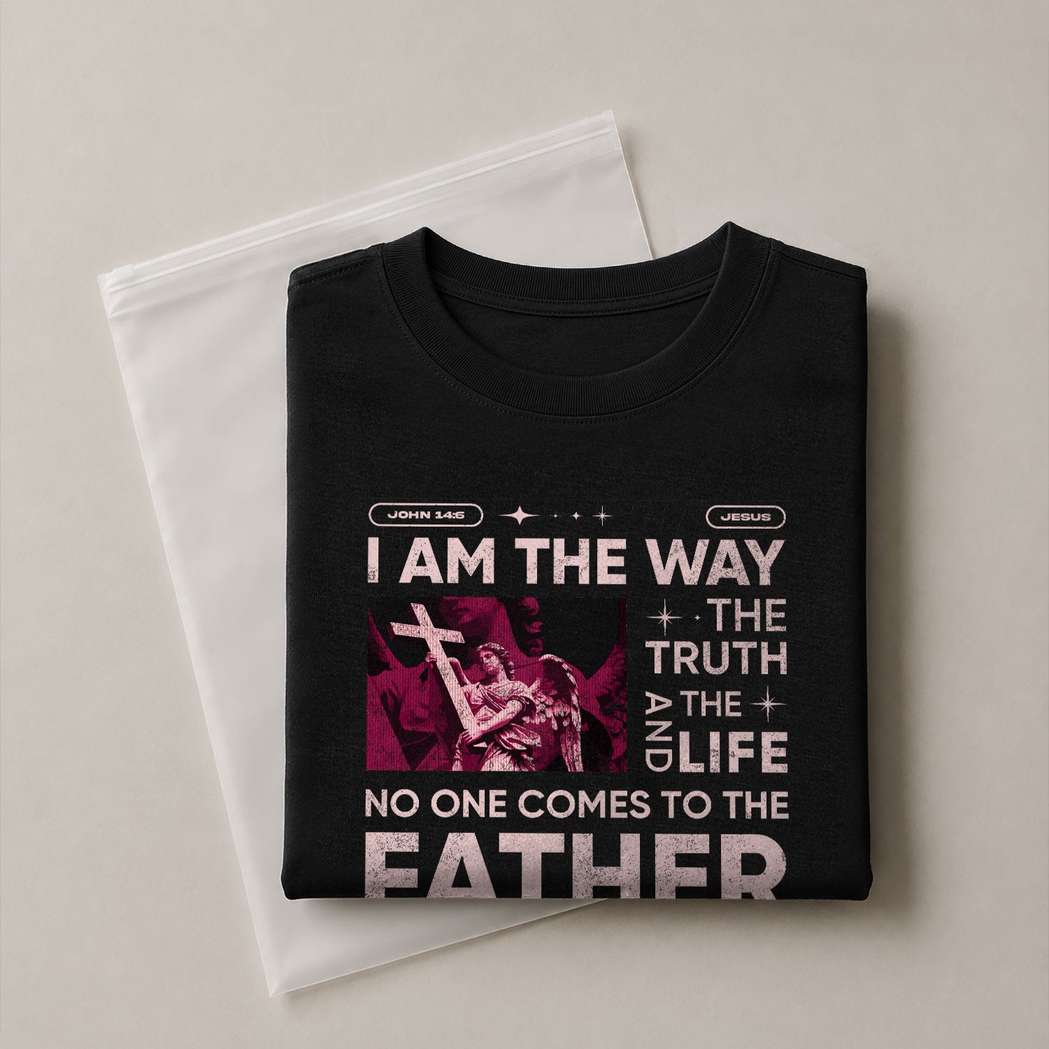 Christian Shirts for Men - I Am the Way Rose Scripture, Christian Tee Shirts - Rust Field Wear