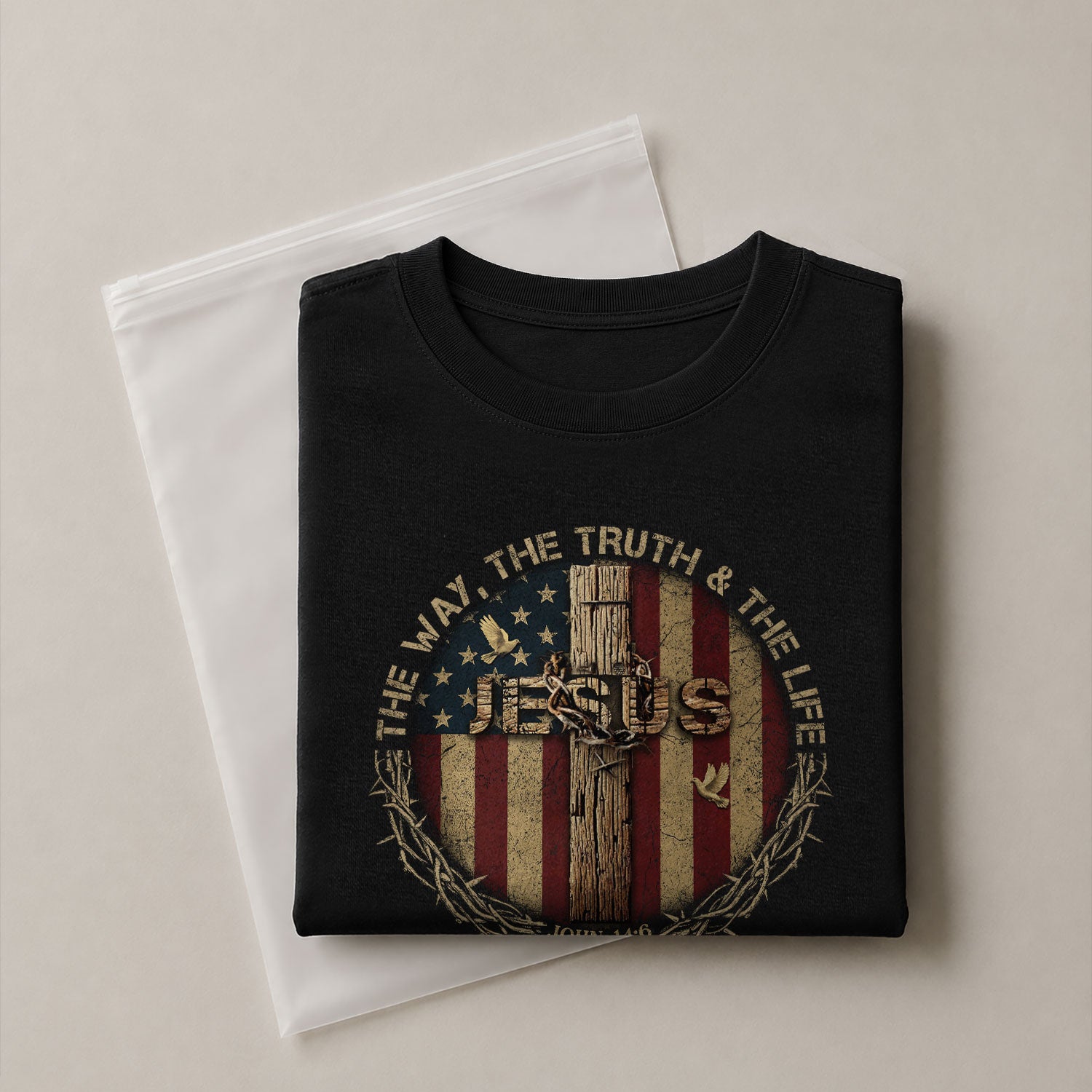 Christian Shirts for Men - JESUS Is the Standard John 14:6, Christian Tee Shirts - Rust Field Wear