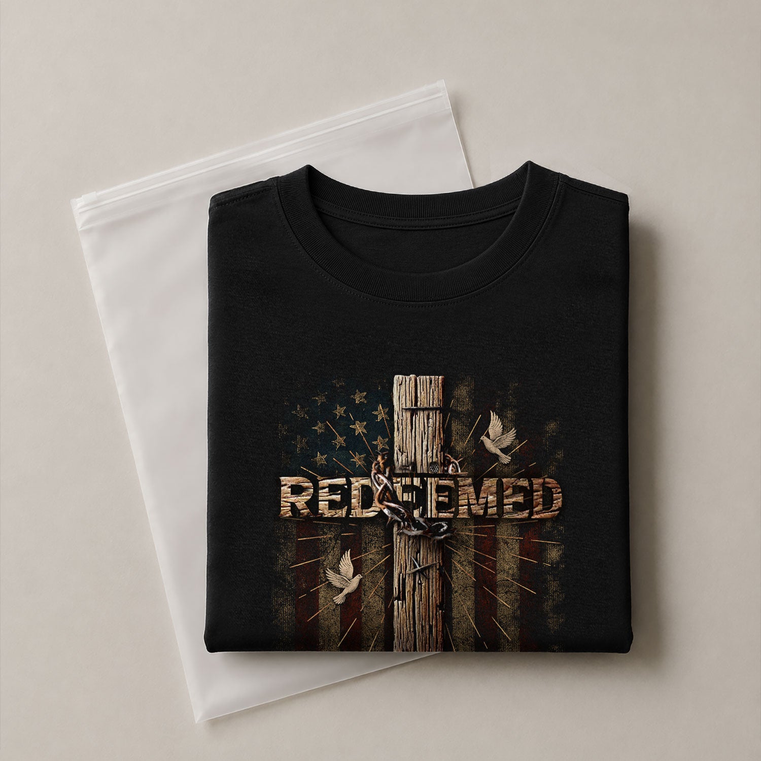 Freedom Shirts for Men, Redeemed and Set Free Christian Freedom - Patriotic T Shirts - Rust Field Wear