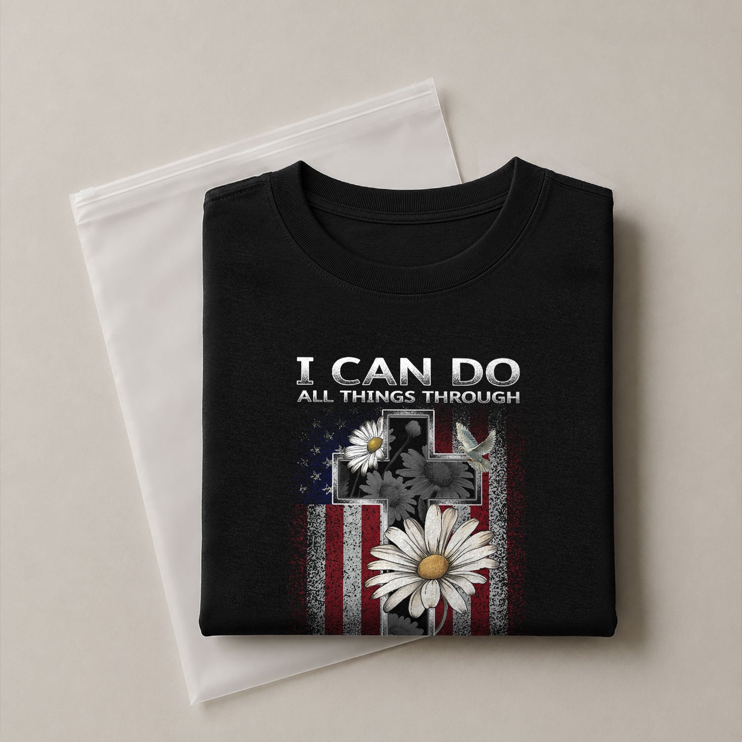 Christian Shirts for Men, I Can Do All Things Through Christ Cross - Christian Tee Shirts - Rust Field Wear