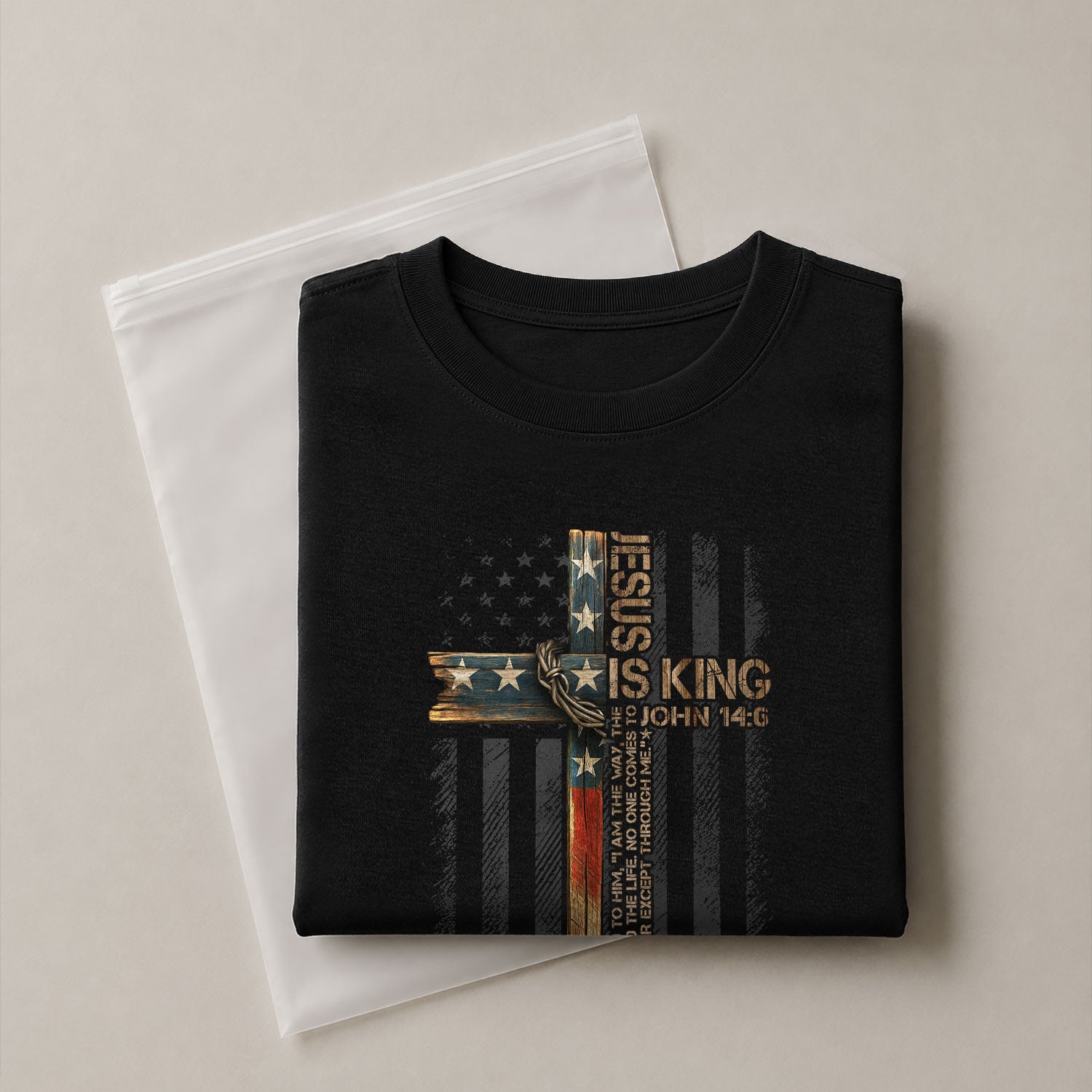 Christian Tee Shirts, Jesus Is King John 14:6 Cross Christian - Christian Shirts for Men - Rust Field Wear