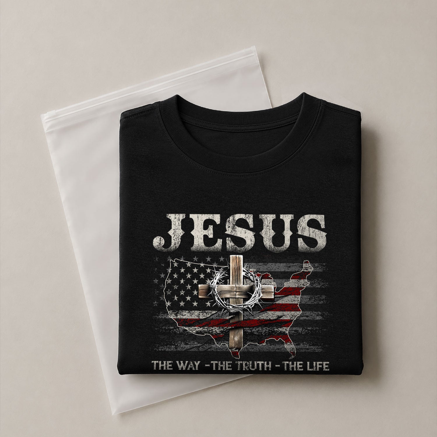 Jesus The Way, The Truth, The Life USA Christian, Christian Shirts for Men - Christian Tee Shirts - Rust Field Wear