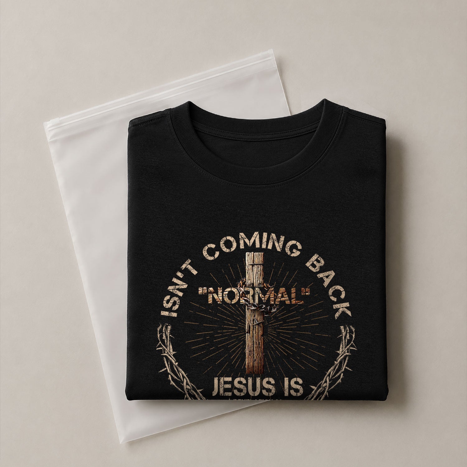 Christian Shirts for Men, Revelation 14 Jesus Over Normal - Christian Tee Shirts - Rust Field Wear
