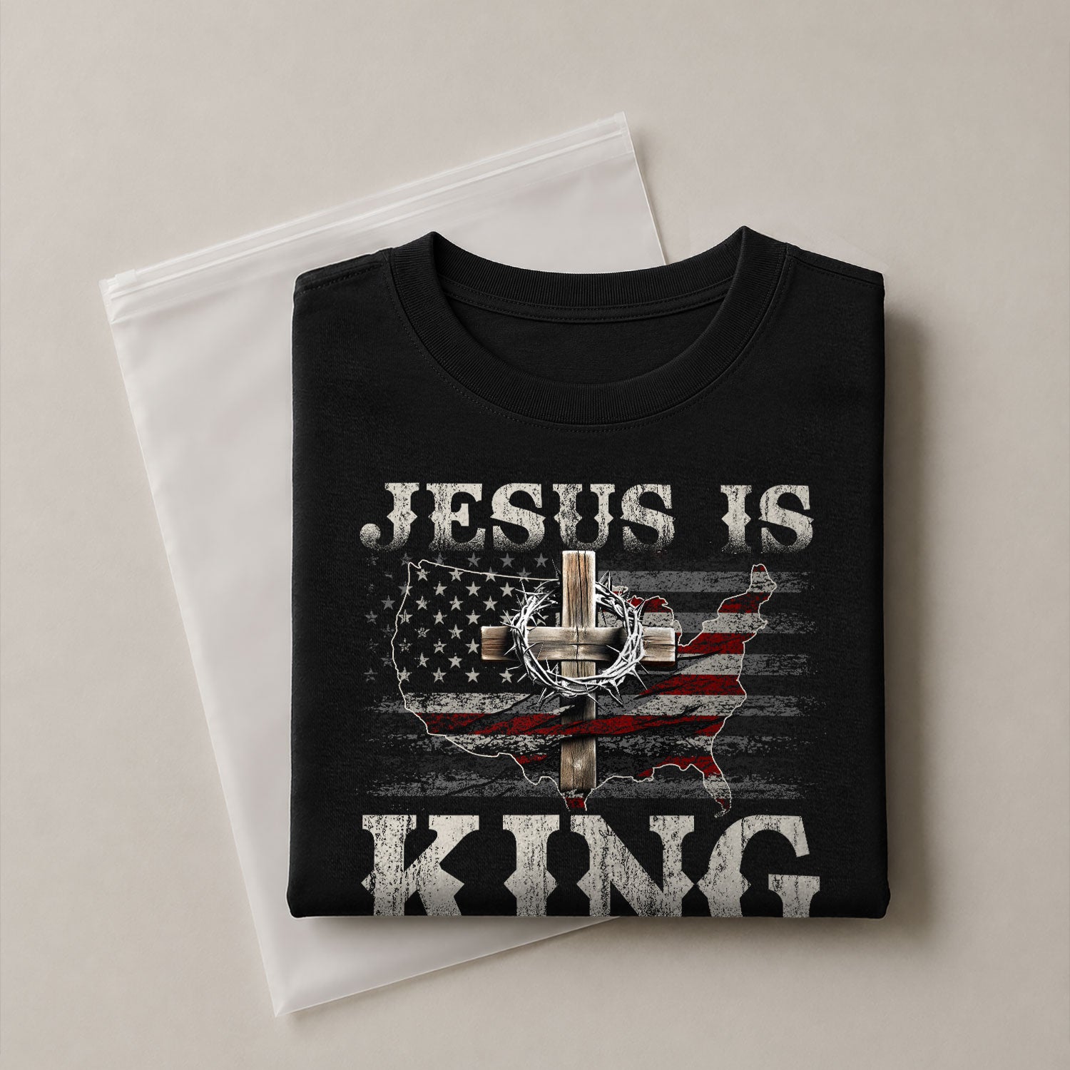 Christian Shirts for Men, Jesus Is King Crown Him with Every Step - Christian Tee Shirts - Rust Field Wear