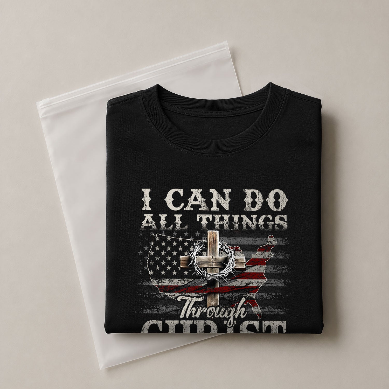 Christian Shirts for Men, I Can Do All Things Philippians 4:13 USA Christian - Christian Tee Shirts - Rust Field Wear
