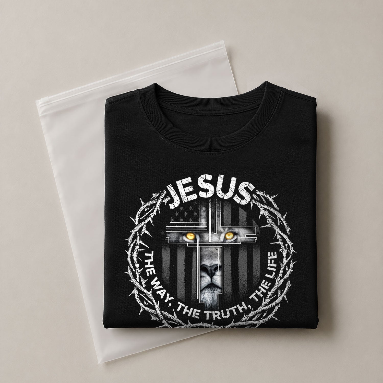 Jesus The Way The Truth The Life Crown of Thorns, Christian Tee Shirts - Faith Shirts for Men - Rust Field Wear