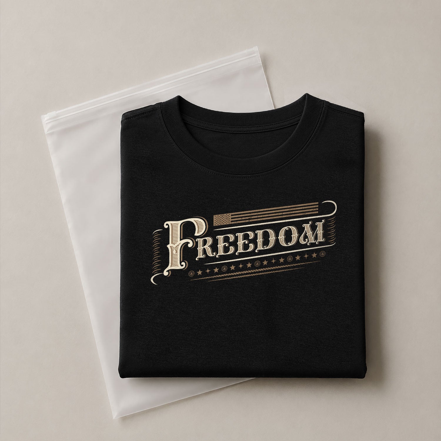 Vintage 'Freedom' Script - Freedom T Shirt, Patriotic Shirts for Men - Rust Field Wear