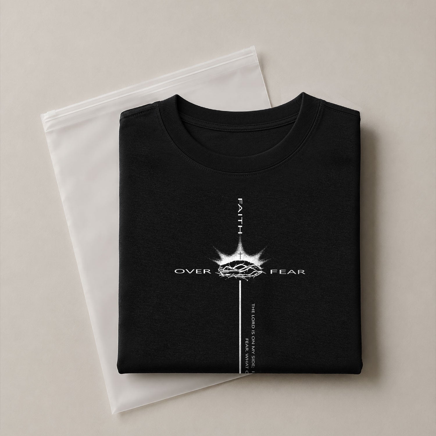 Faith Over Fear Crown of Thorns Psalm 118:6 - Christian Shirts for Men, Faith Based Christian Tee Shirts - Rust Field Wear