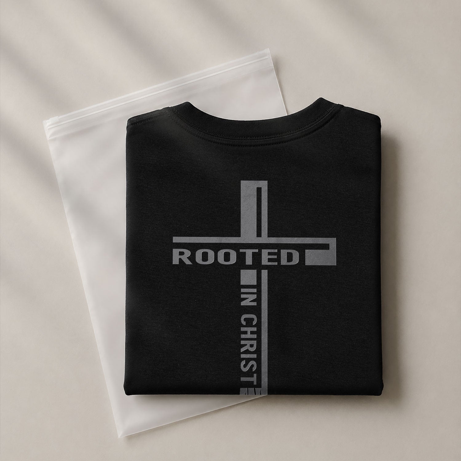 Christian Shirts for Men, Rooted In Christ Cross Christian With Roots - Christian Tee Shirts - Rust Field Wear