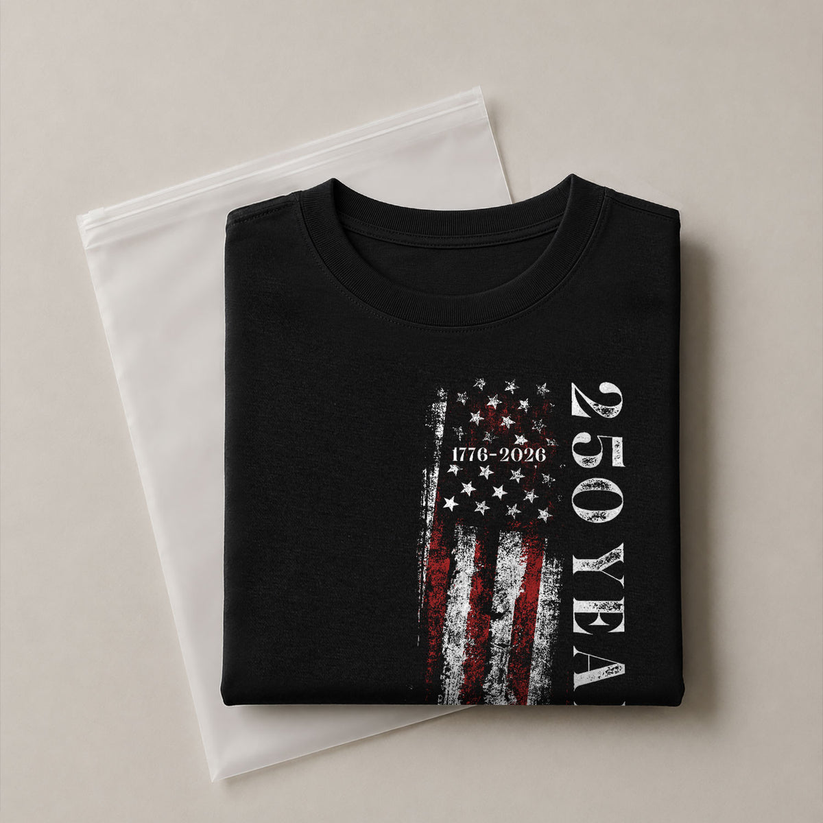250 Years Vertical Flag T-Shirt – Vintage USA Independence 1776–2026 Shirt - Rust Field Wear