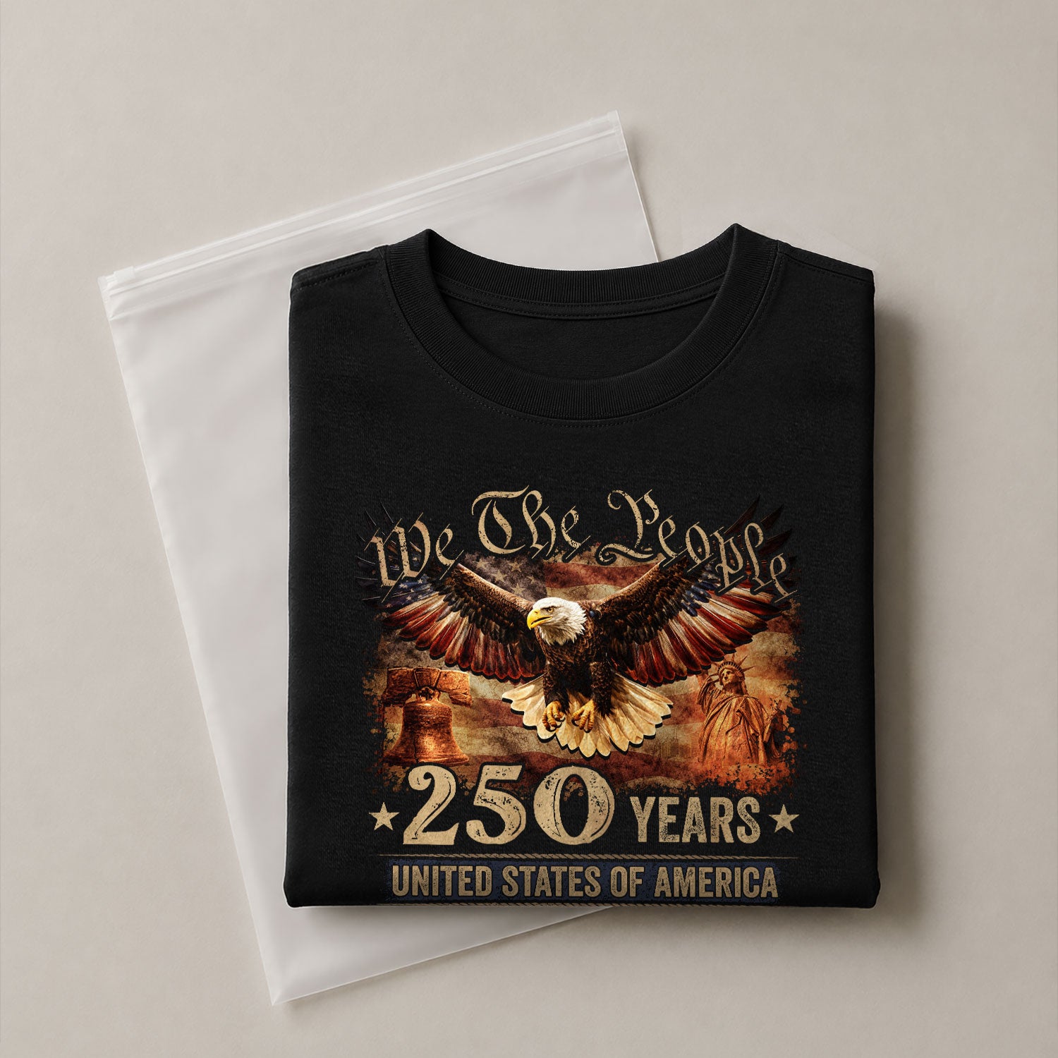 USA 250th Anniversary Shirt 1776-2026 Eagle Liberty Bell Statue of Liberty Patriotic - Rust Field Wear