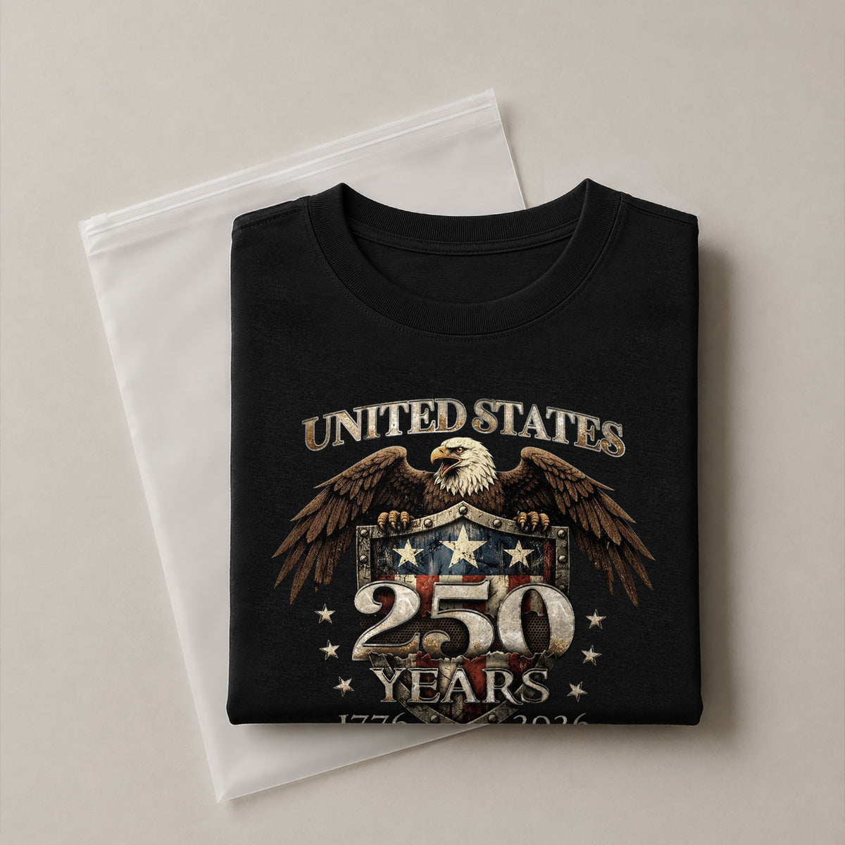 USA 250th Anniversary 250 Years Shirt 1776-2026 Patriotic American Eagle Shield - Rust Field Wear