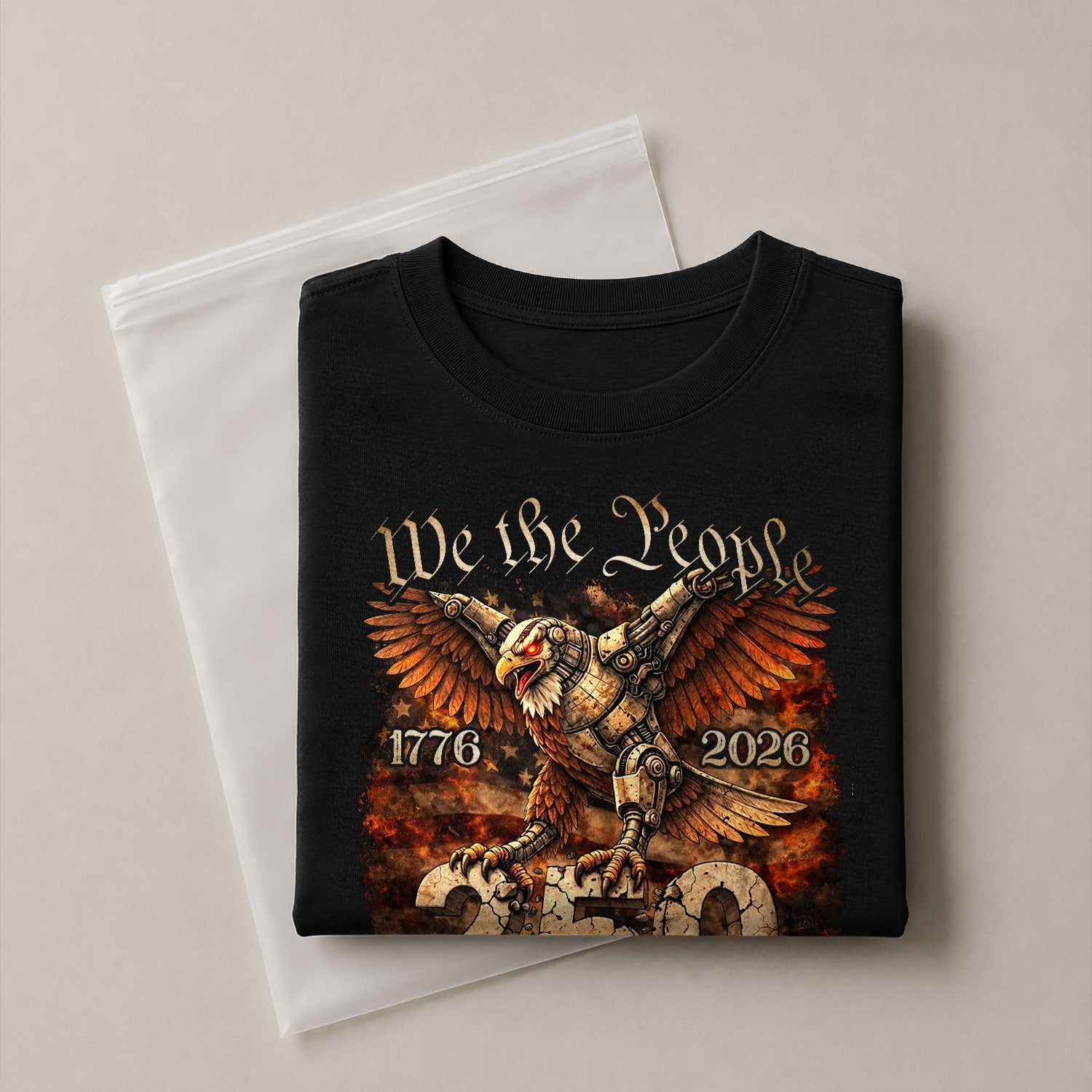 USA 250th Anniversary 250 Years Shirt 1776-2026 Mechanical Eagle We The People Mental Strength Patriotic - Rust Field Wear