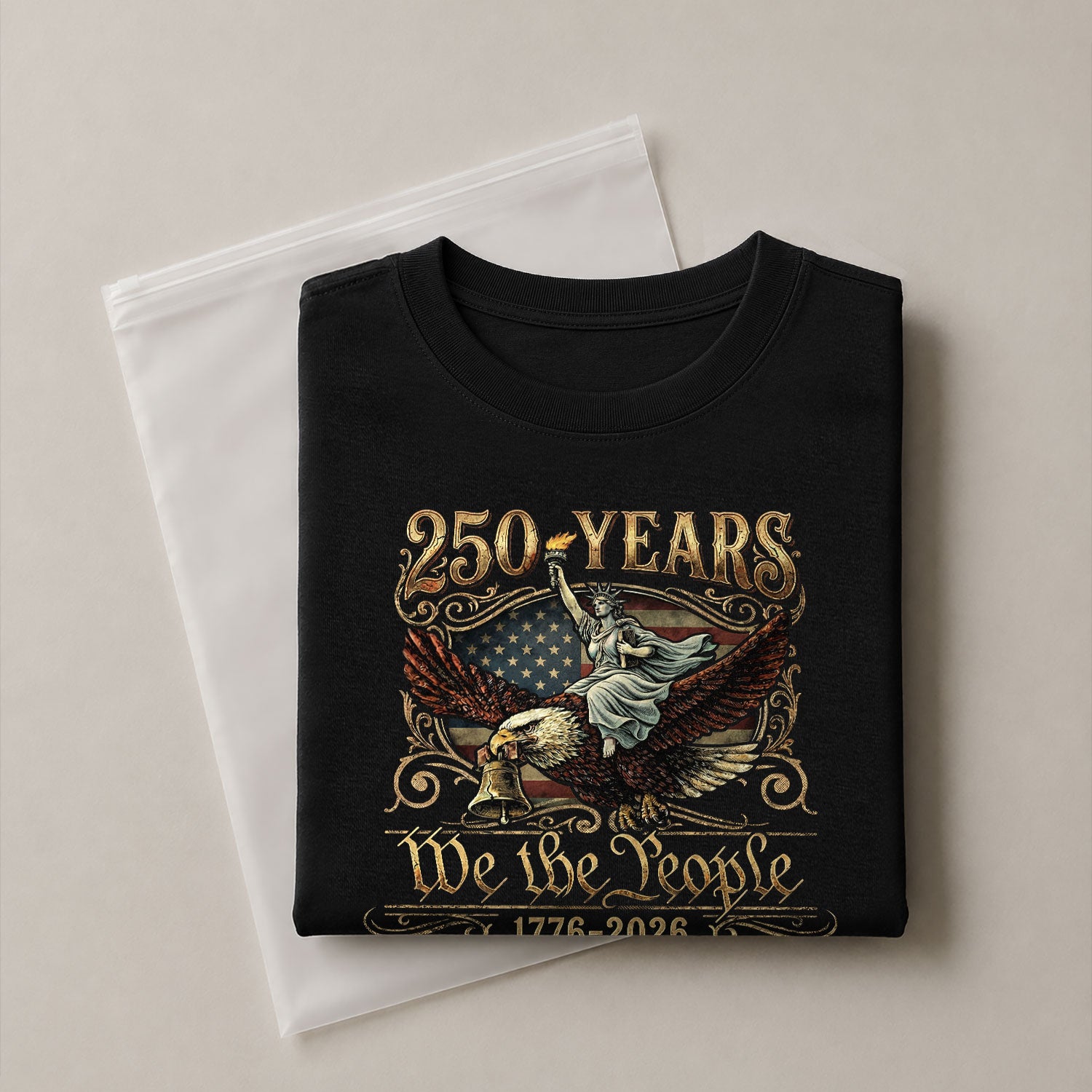 America 1776–2026 250 Years Anniversary Shirt, Torch of Freedom Design - Rust Field Wear