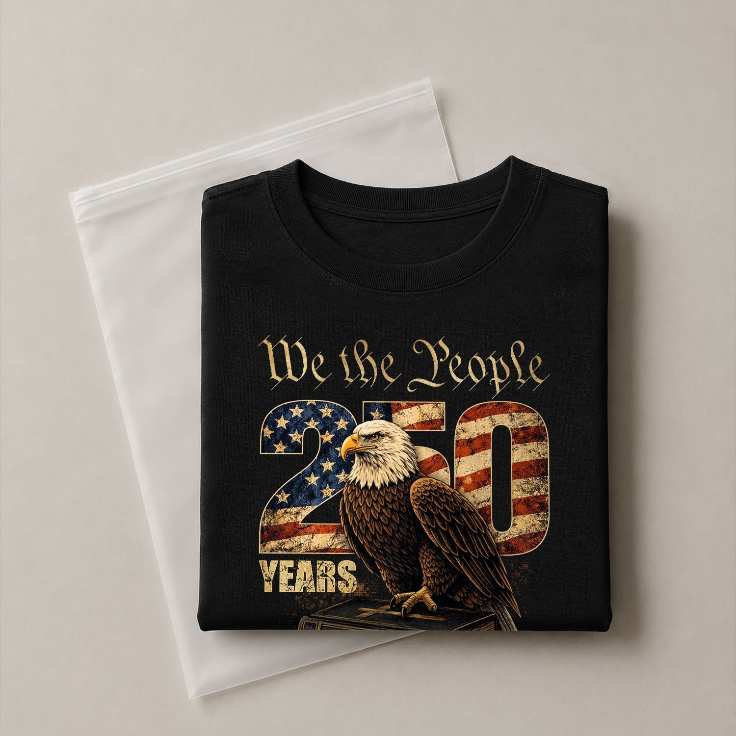 Faith and Freedom 250 Years Celebration Shirt - Patriotic We the People Eagle & Holy Bible Graphic Tee - Rust Field Wear