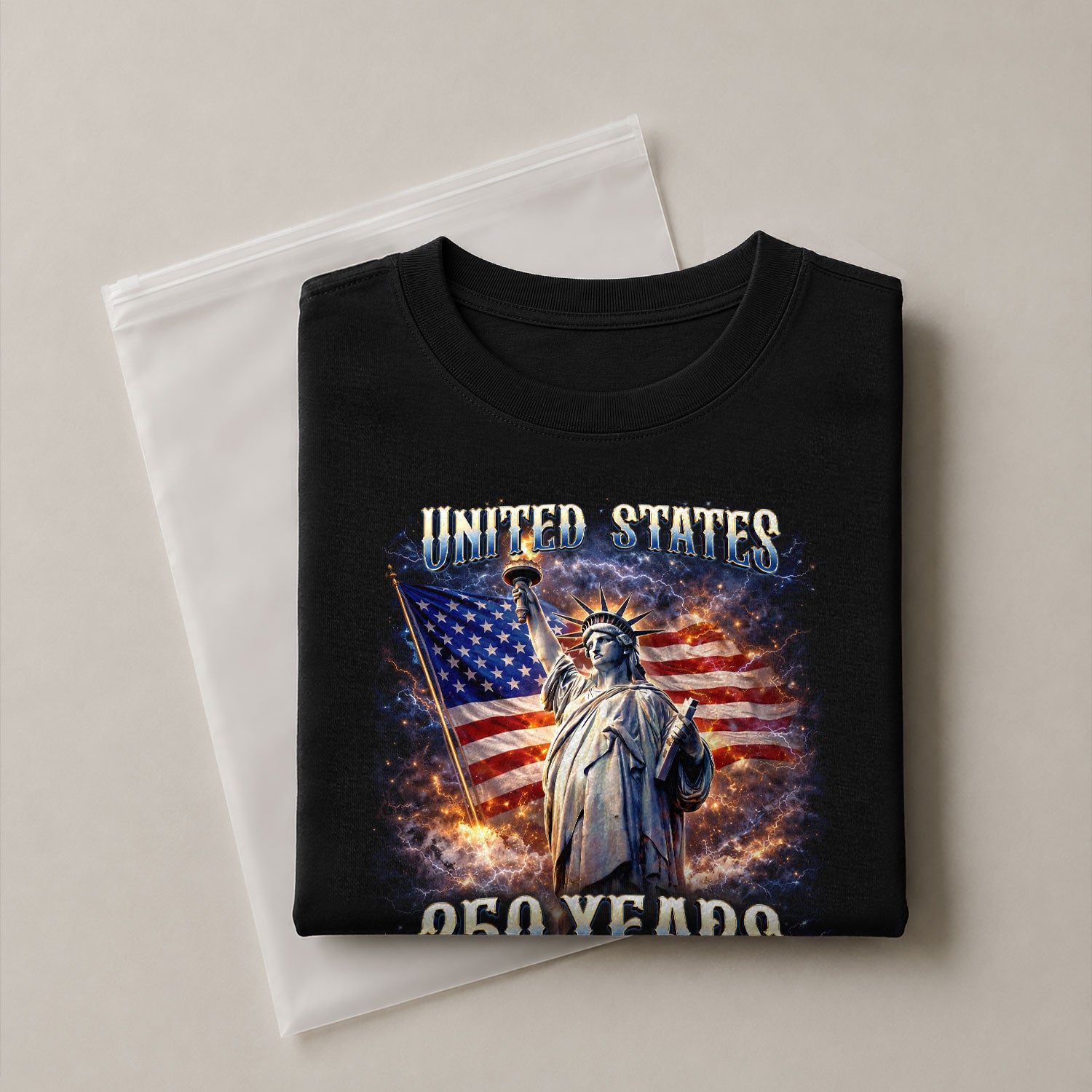 Statue of Liberty 250th Anniversary Bootleg Shirt - 1776-2026 USA 250 Years Tee, Retro Patriotic Lightning Graphic Apparel - Rust Field Wear