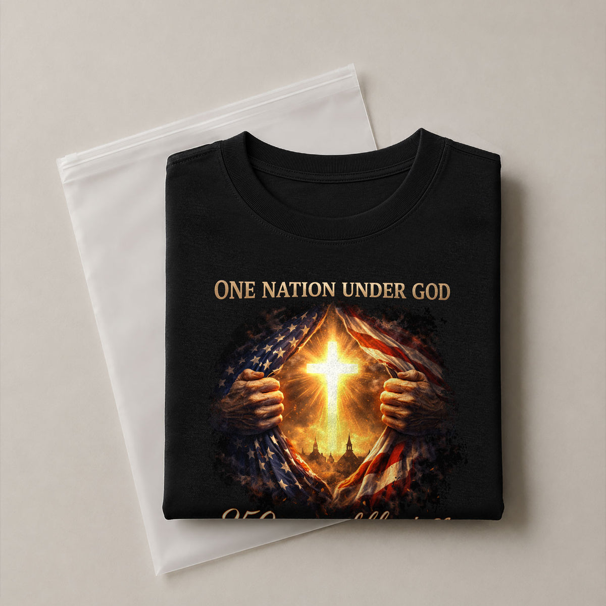 America 250th Anniversary Christian Cross Shirt – 1776-2026 One Nation Under God 250 Years of Blessings Tee - Rust Field Wear