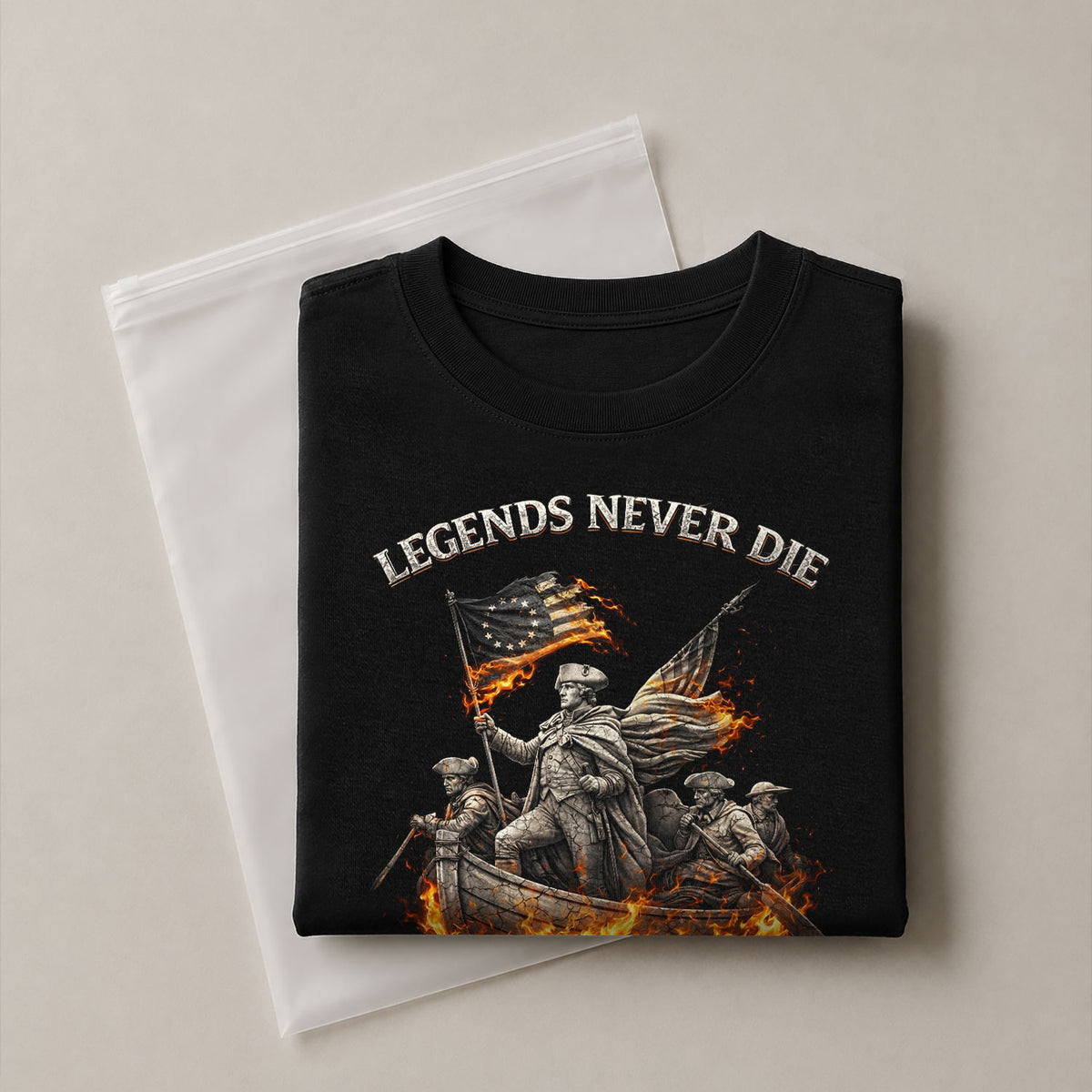 America 250th Anniversary T-Shirt 1776-2026 – Legends Never Die George Washington Retro Tee - Rust Field Wear
