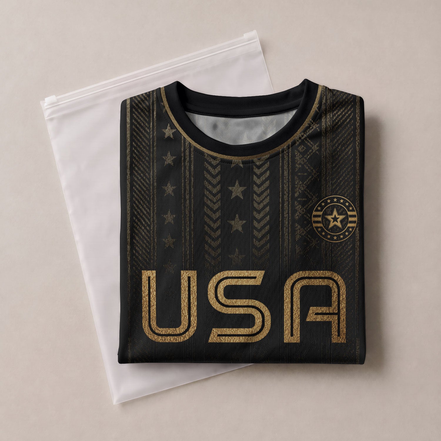 Black USA Soccer Shirt Golden Eagle Emblem United States National Team Fan Jersey Gift Tee