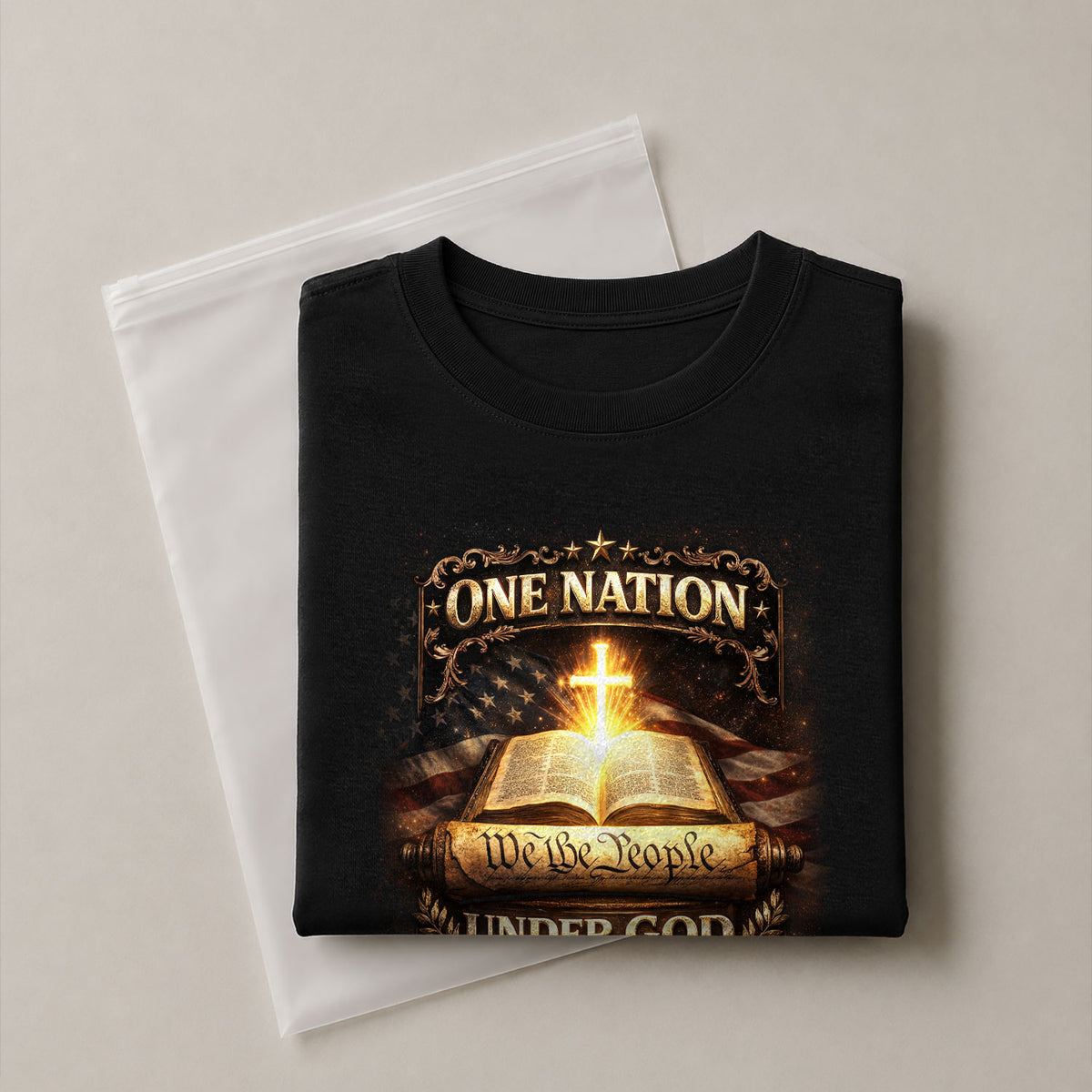 1776-2026 America 250th Anniversary T-Shirt – We The People Bible & Flag One Nation Under God 250 Years of Faith Patriotic Bootleg Tee - Rust Field Wear