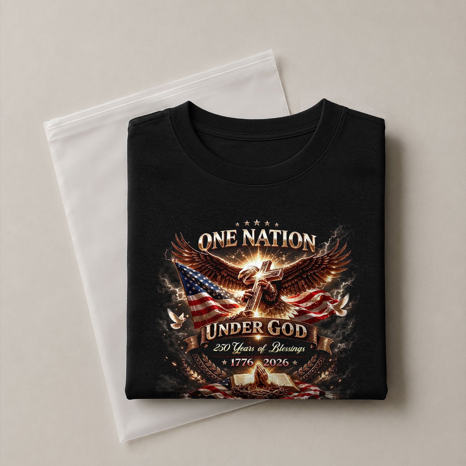 250 Years of Blessings 1776-2026 250 Years Anniversary T-Shirt – Patriotic Flag Freedom 1776 Bootleg Style Shirt - Rust Field Wear