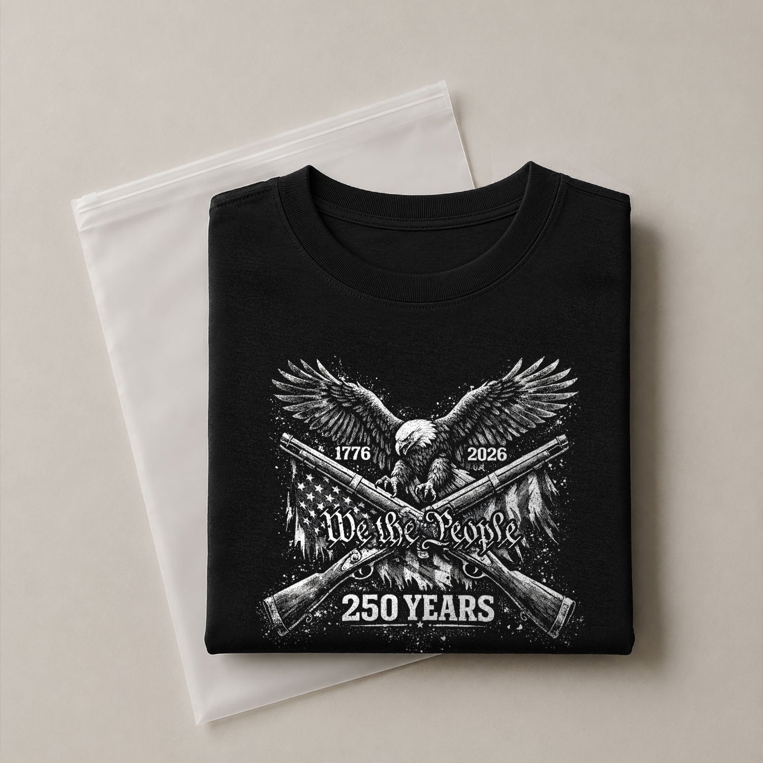 America 250th Anniversary T-Shirt 1776-2026 – We The People Eagle & Crossed Rifles Tee - Rust Field Wear