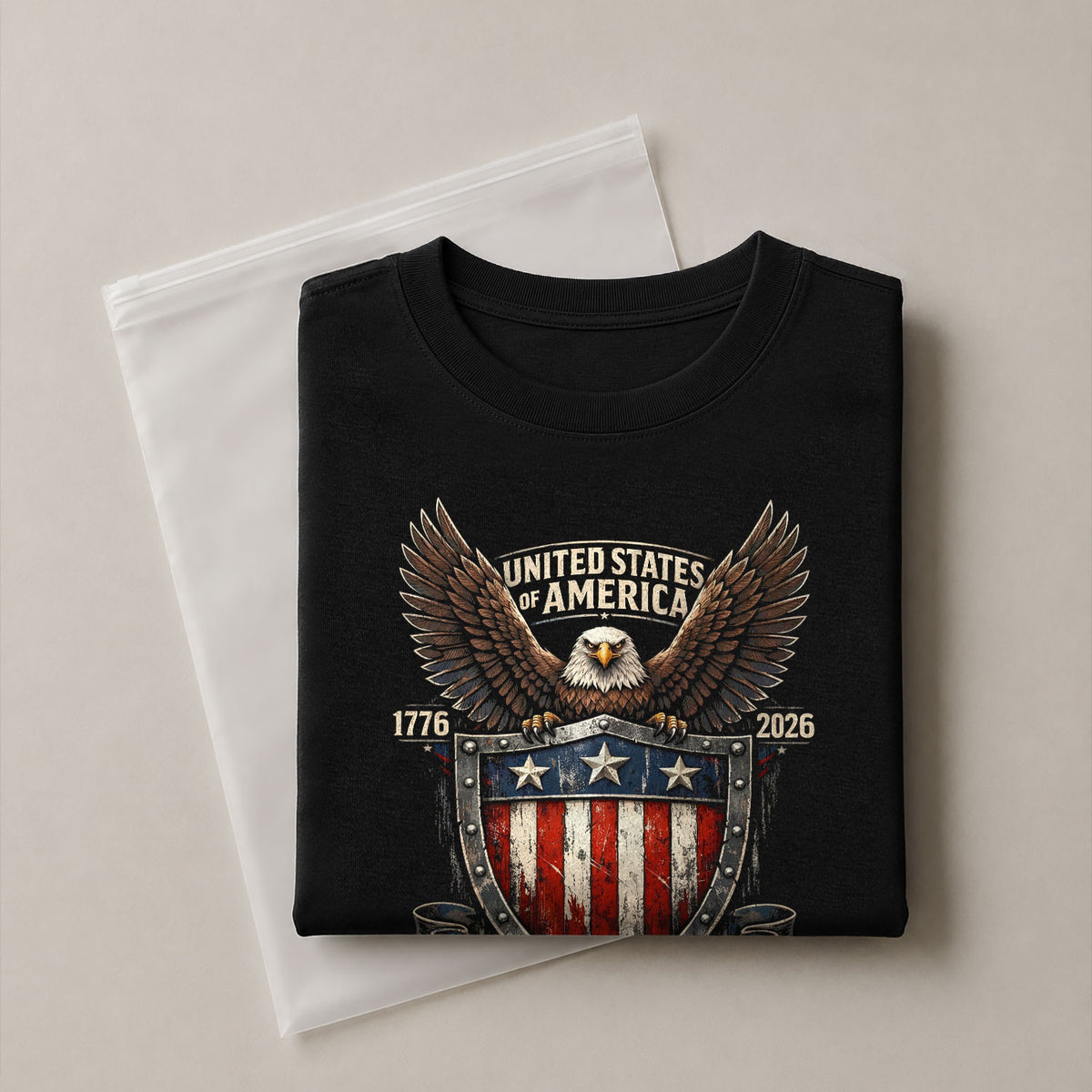 America 250th Anniversary T-Shirt 1776-2026 – Eagle Shield Heritage Tee - Rust Field Wear