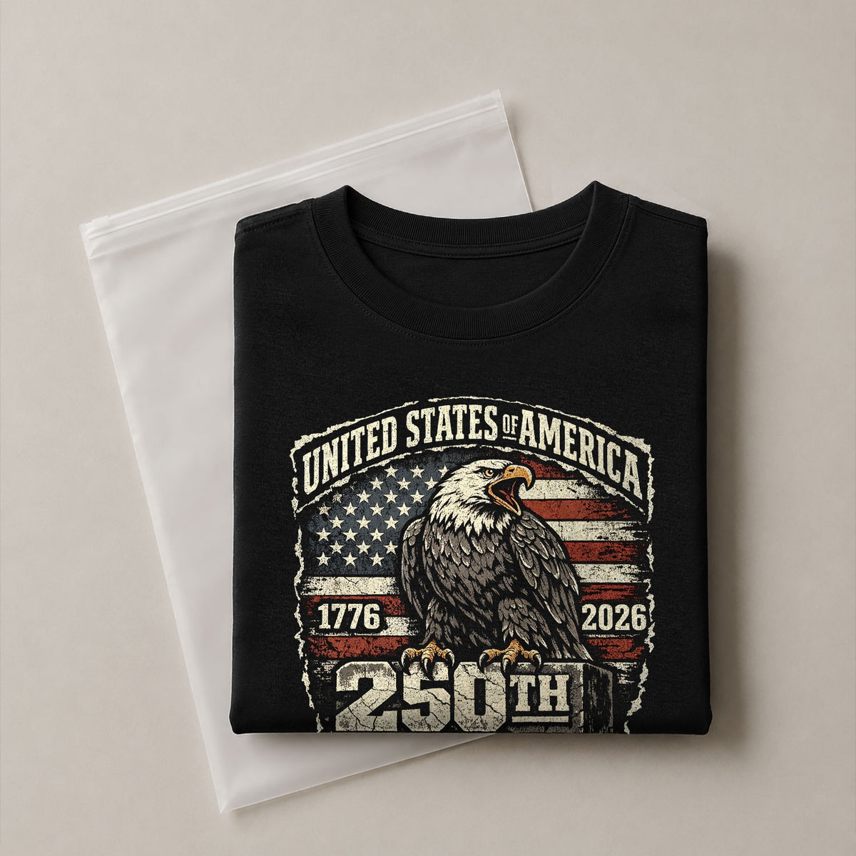 America 250th Anniversary T-Shirt 1776-2026 – USA Patriotic Eagle Legacy Tee - Rust Field Wear